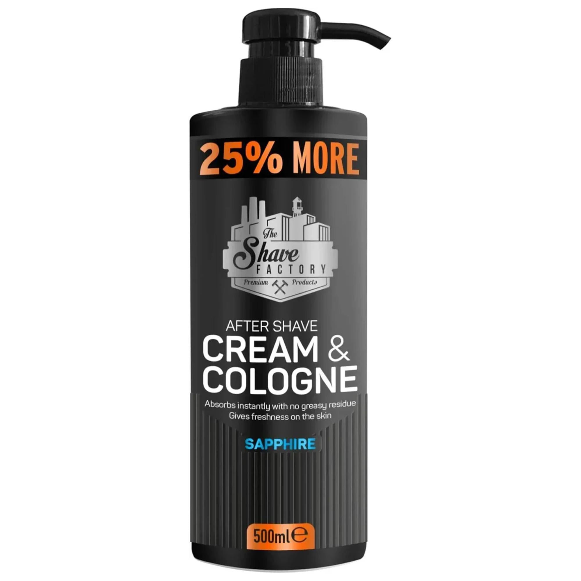 The Shave Factory After Shave Cream Cologne 500ml - Sapphire