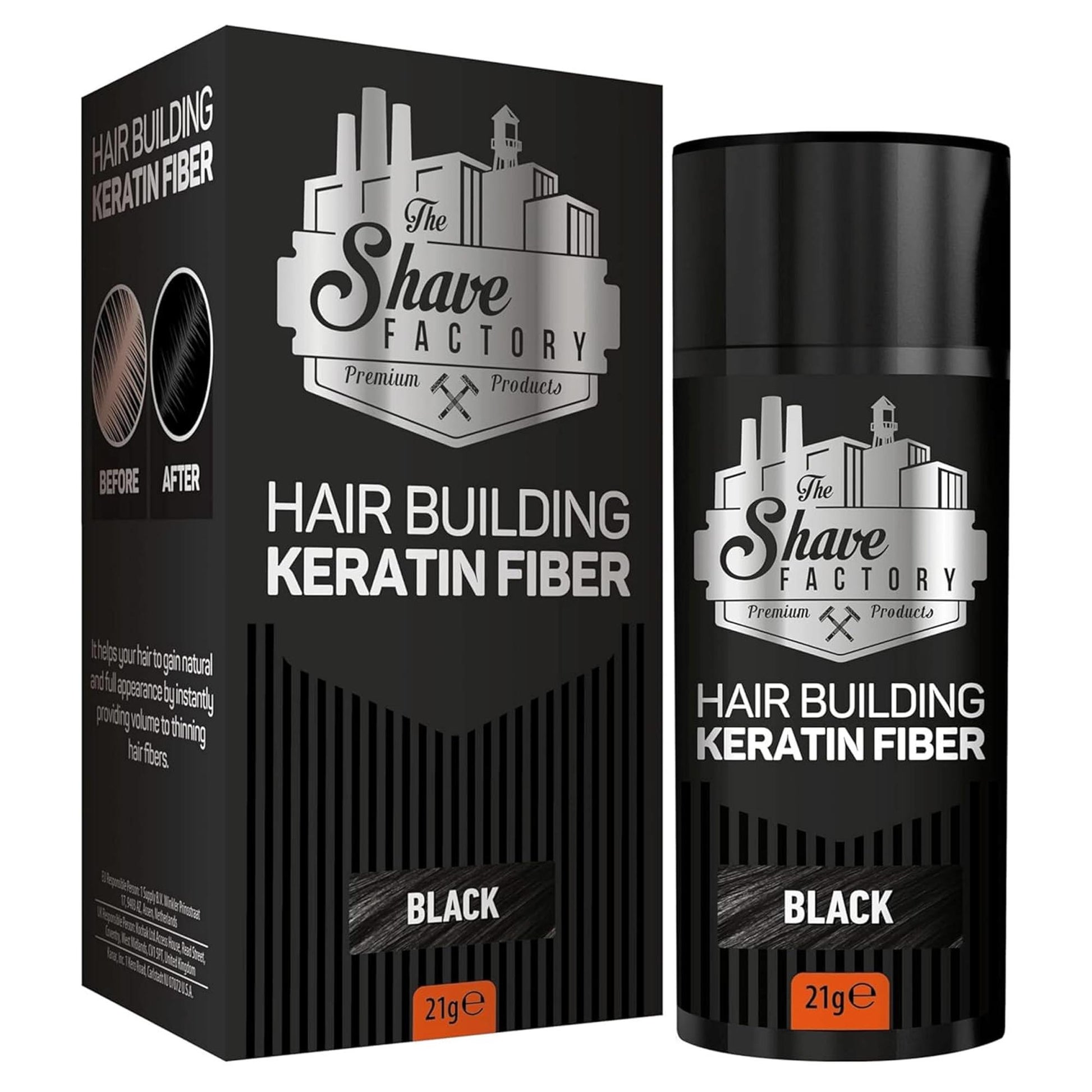 The Shave Factory Hair Building Fibre di Cheratina 22gr - Black