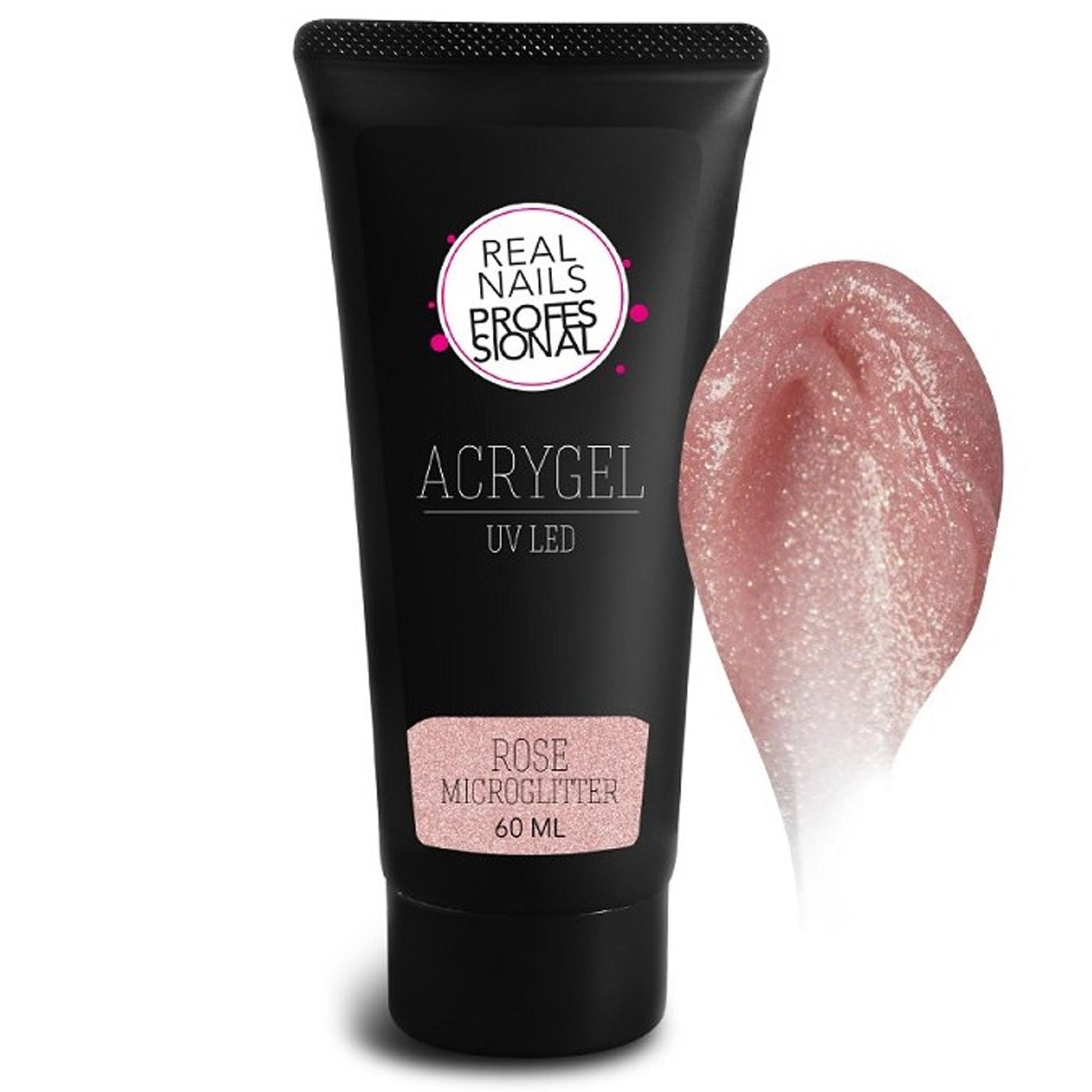 Real Nails Professional AcryGel Costruttore 60ml - Rose Microglitter