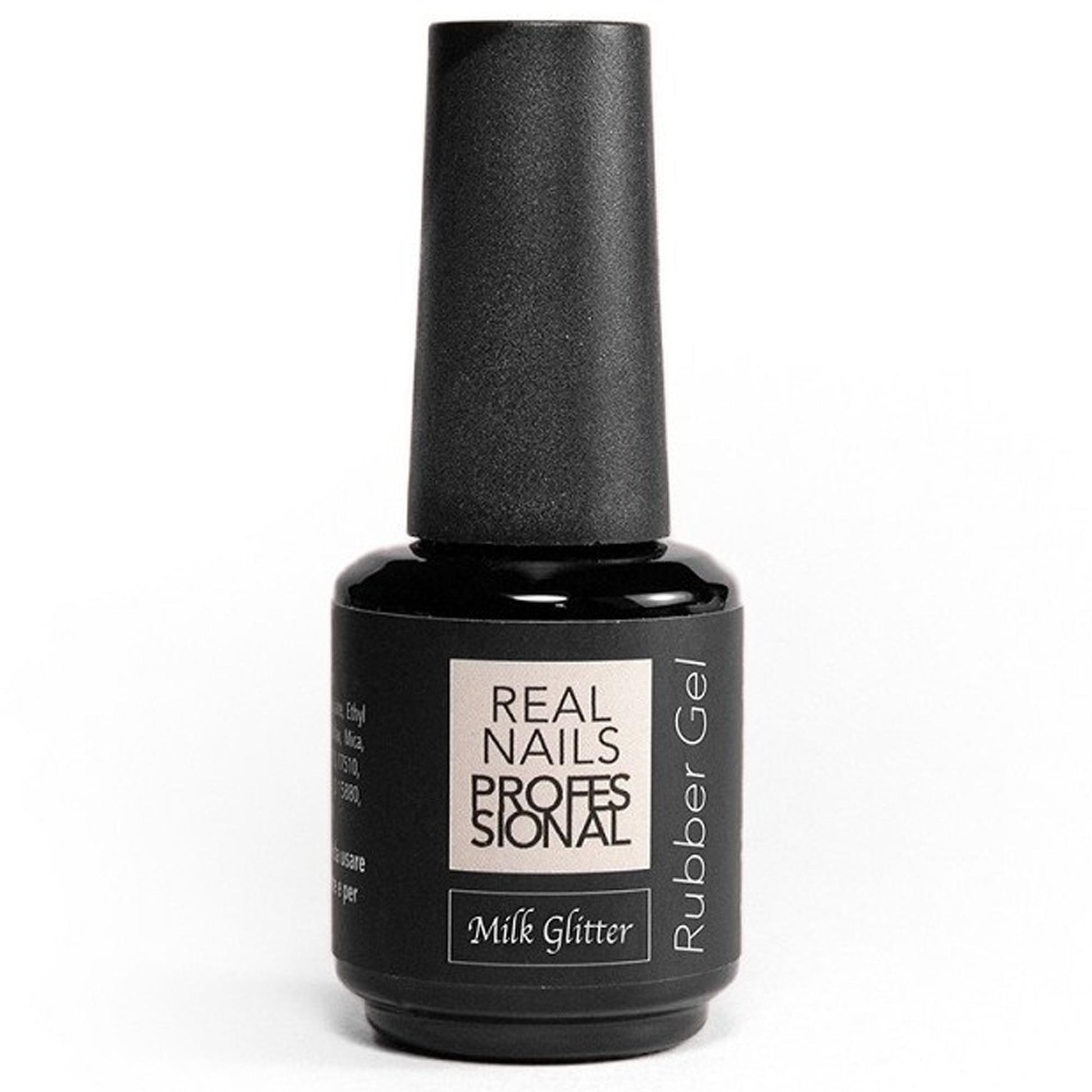 Real Nails Professional Gel Base Rubber 15ml - Milk Glitter