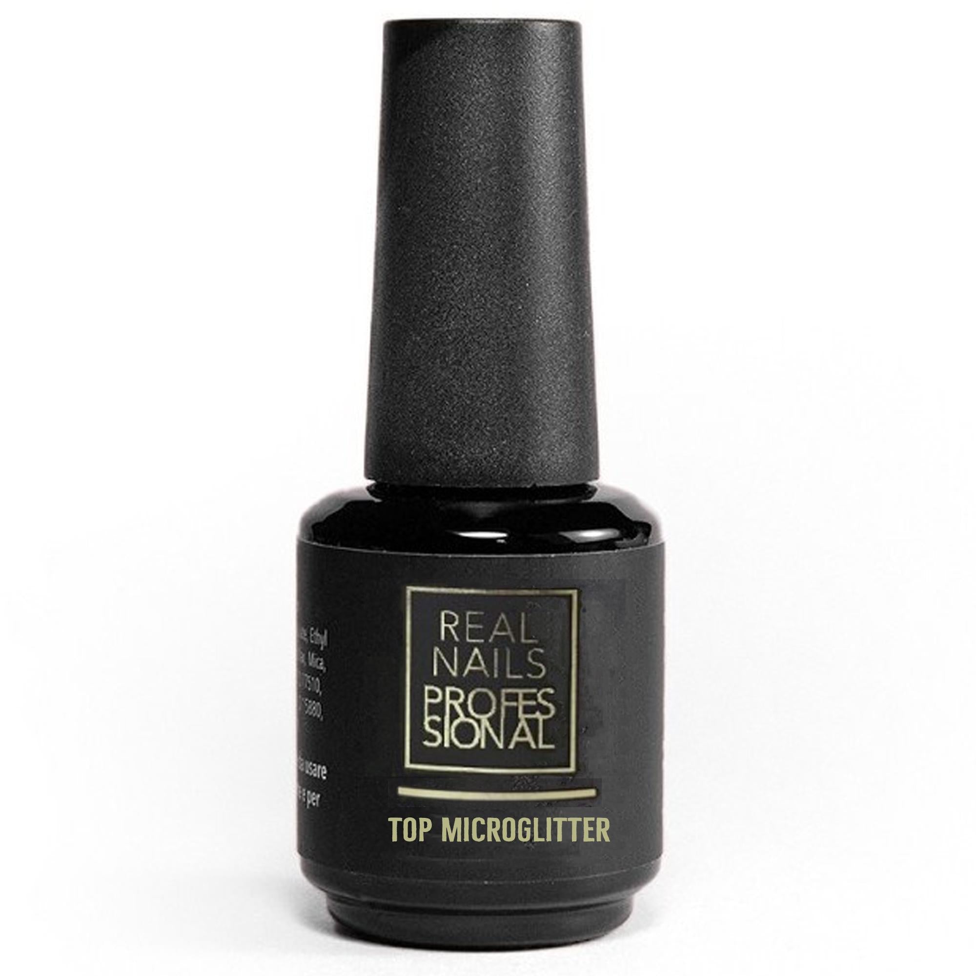 Real Nails Professional Top Finish 15ml - Microglitter