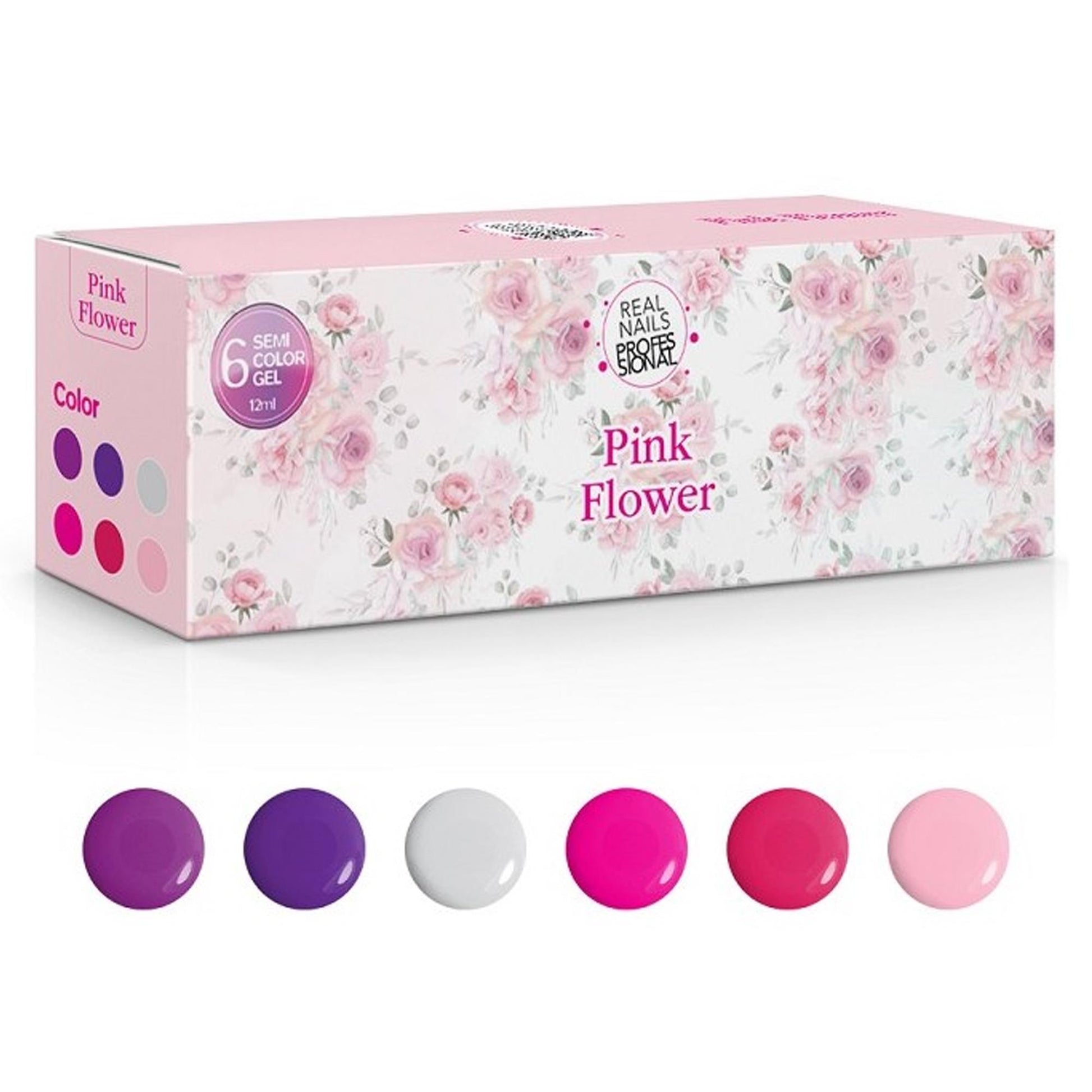 Real Nails Professional Kit 6 Smalti Semipermanente - Pink Flower