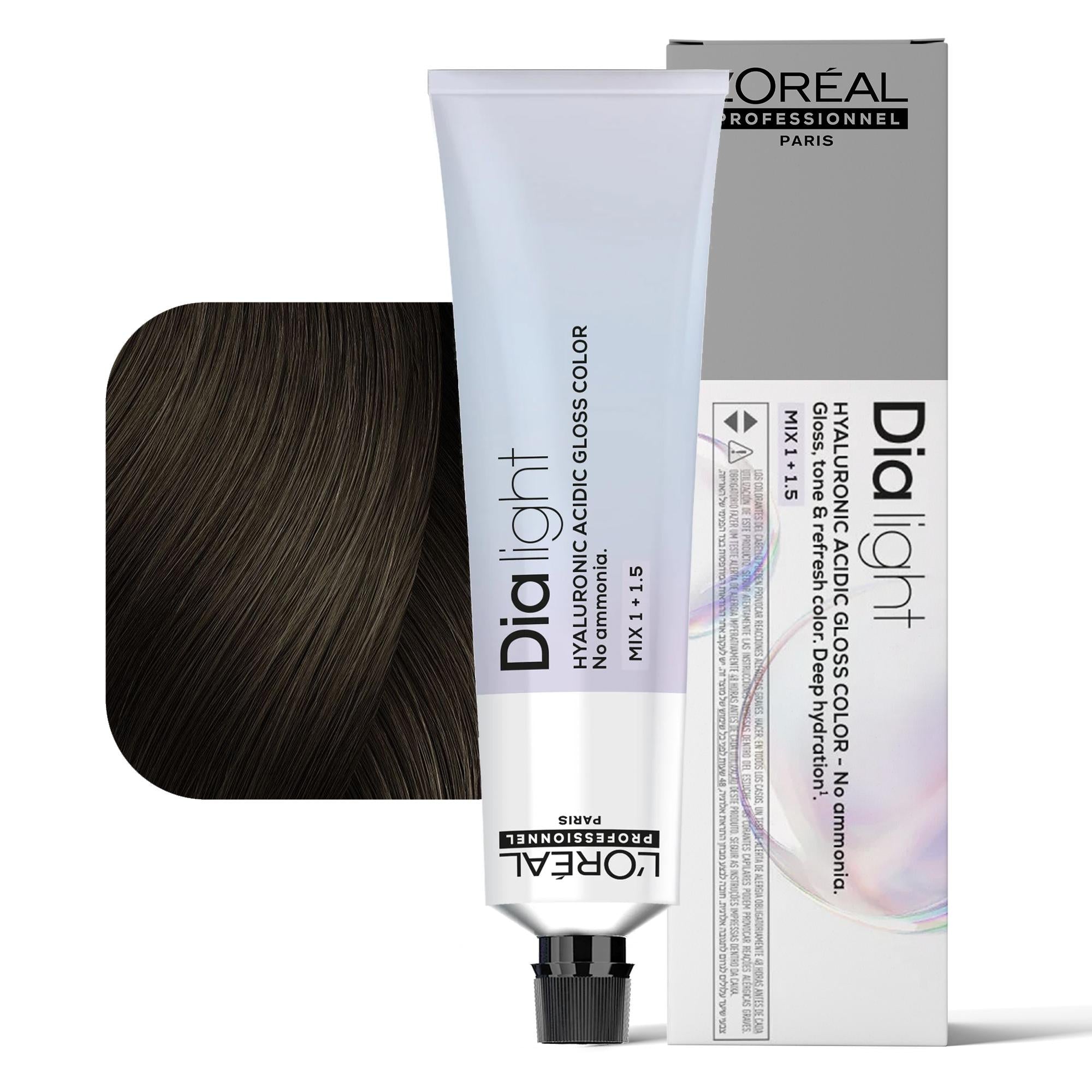 Loreal Dialight Tintura per Capelli Hyaluronic Acid Gloss Color 60ml - 6.13