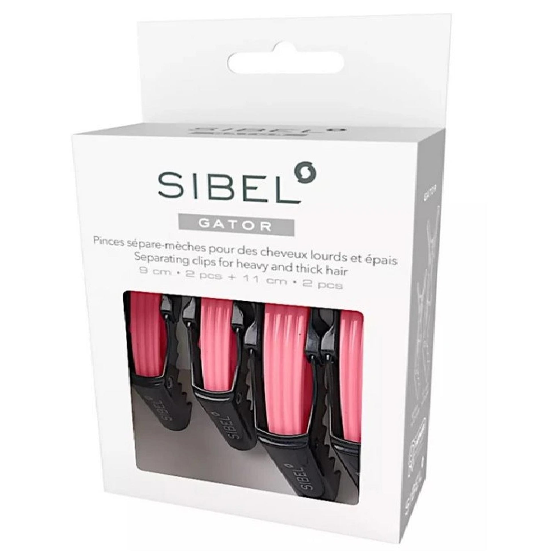 Sibel Gator Pinze Clip Separa Ciocche 9cm e 11cm Rosa - 4pz