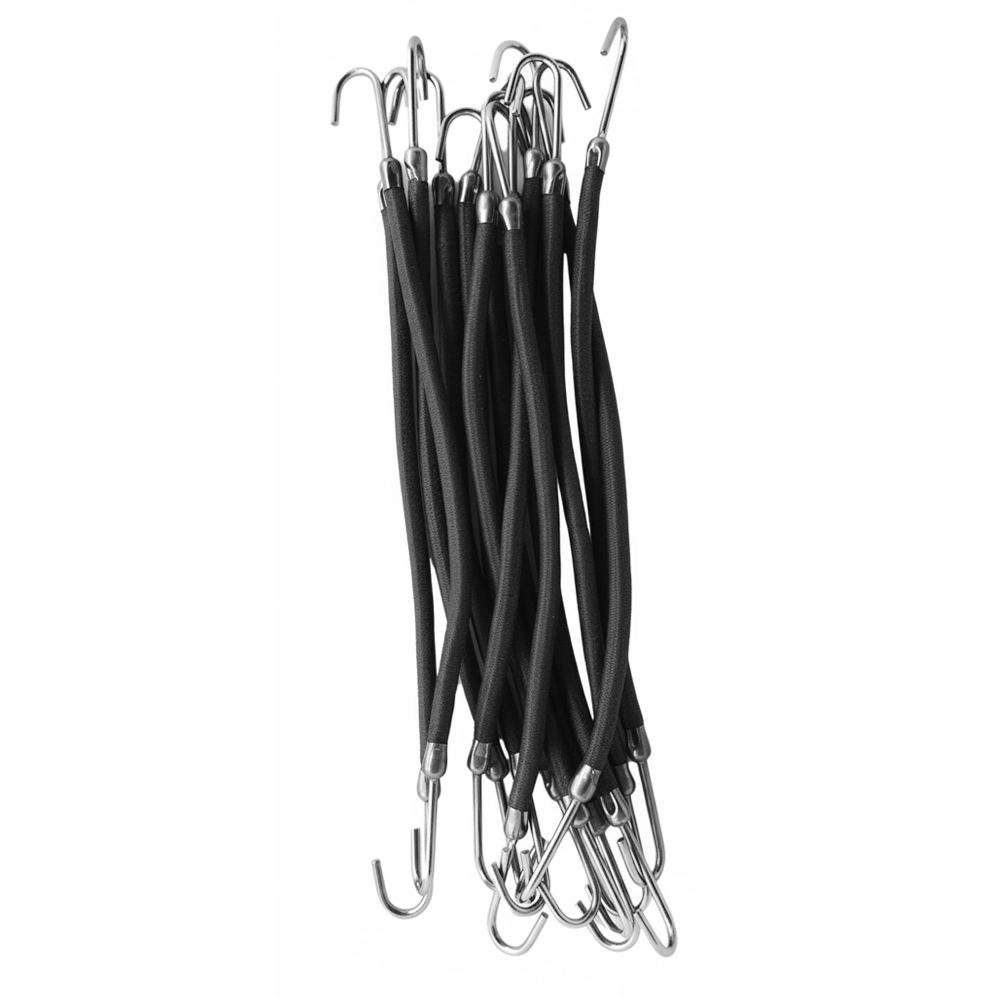 Sibel Elastici per Capelli con Doppio Gancio 12pz - Nero