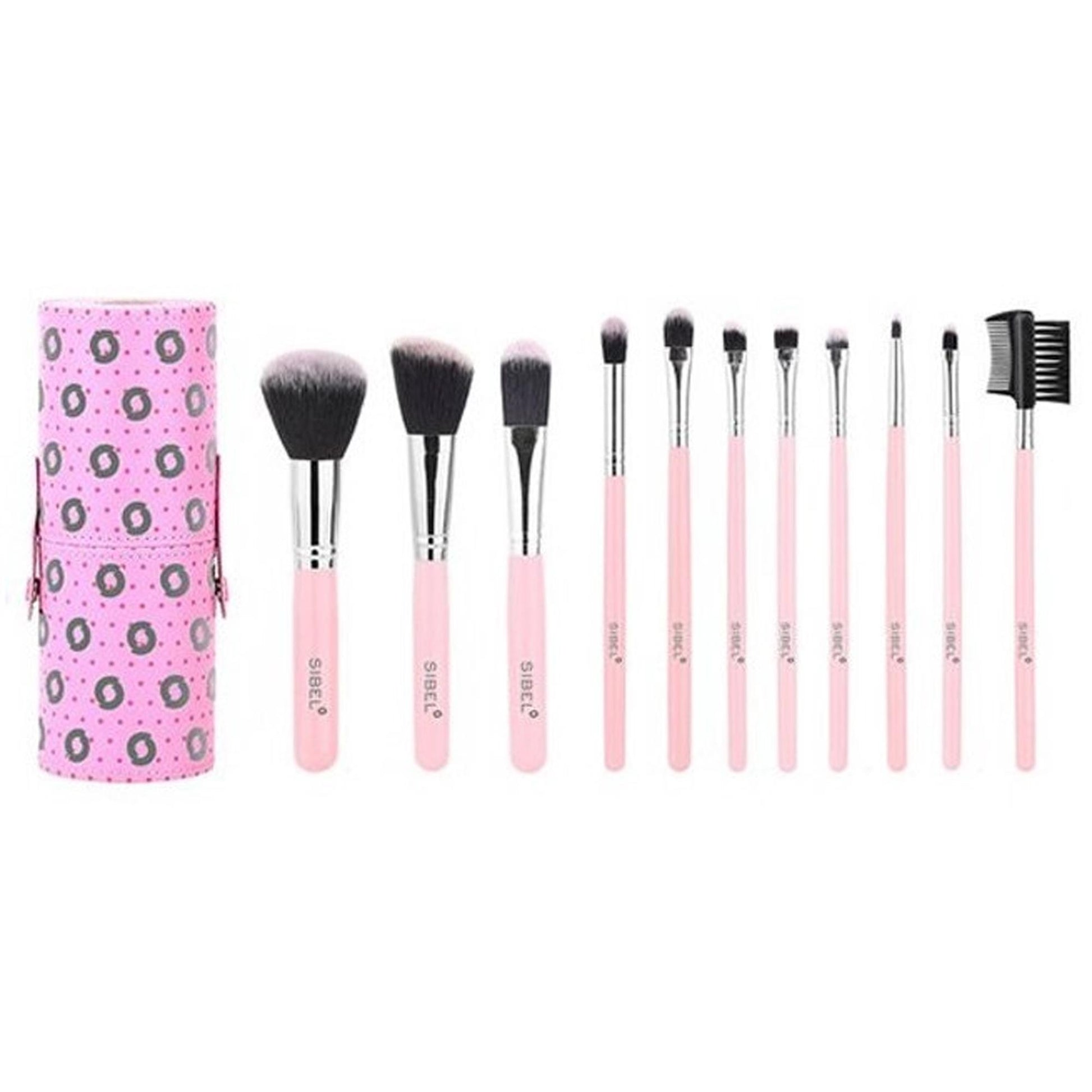 Sibel Kit 11 Pennelli Trucco e Make-Up - Pink Flamingo