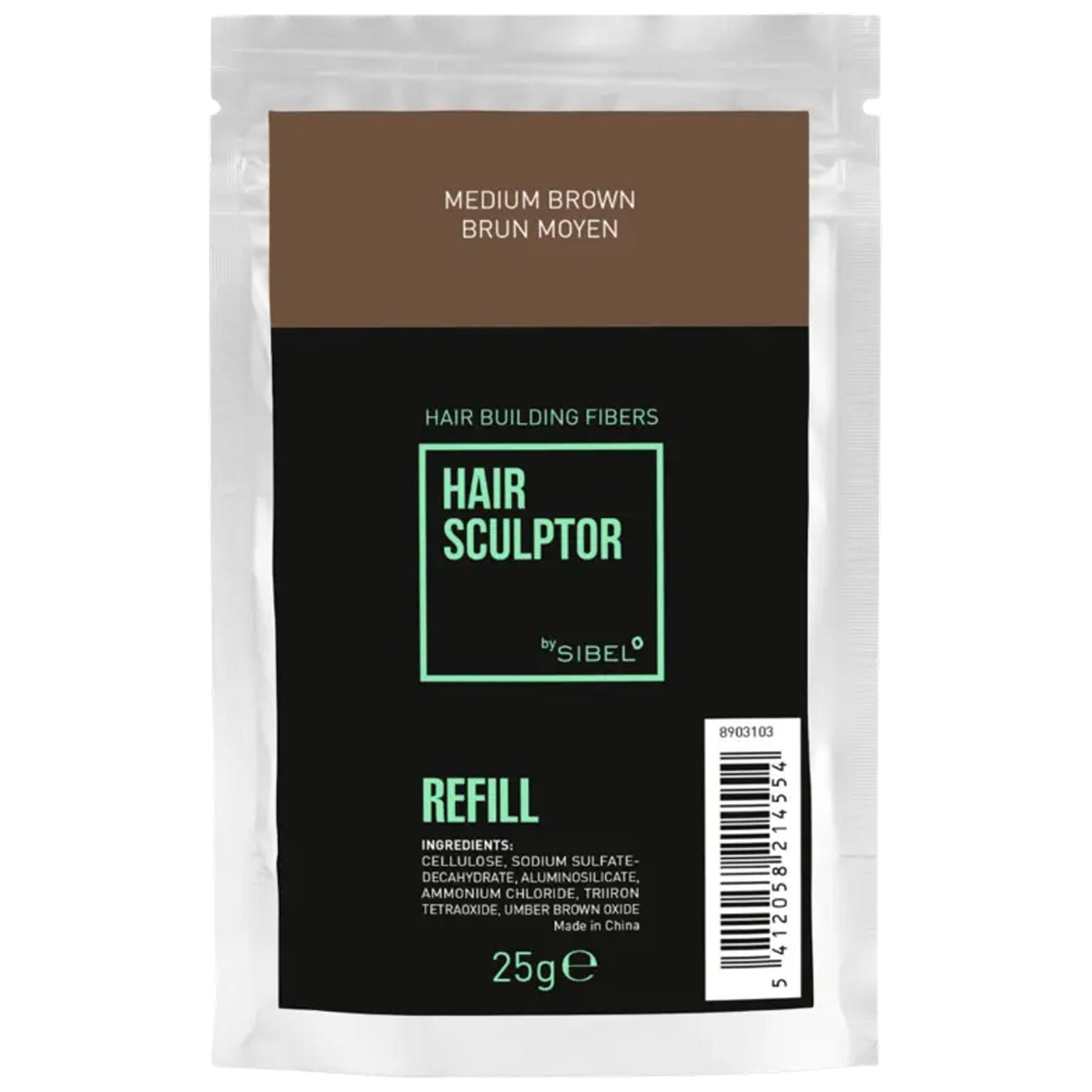 Sibel Hair Sculptor Building Fibre per Capelli Ricarica 25gr - Medium Brown