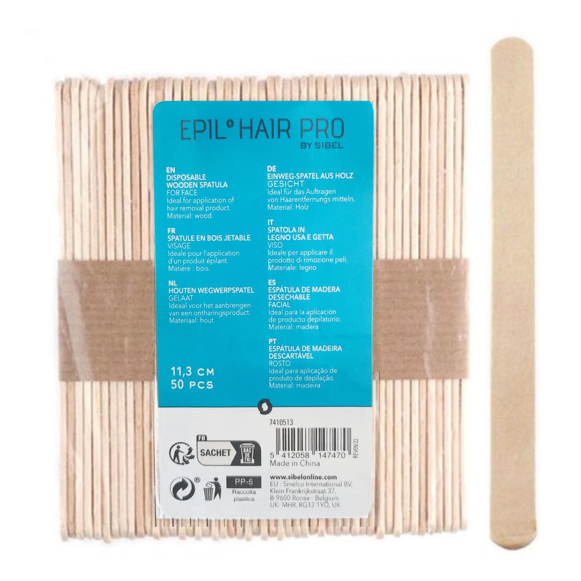 Epil Hair Pro Spatole Stendicera Abbassalingua in Legno 11,3cm - 50pz