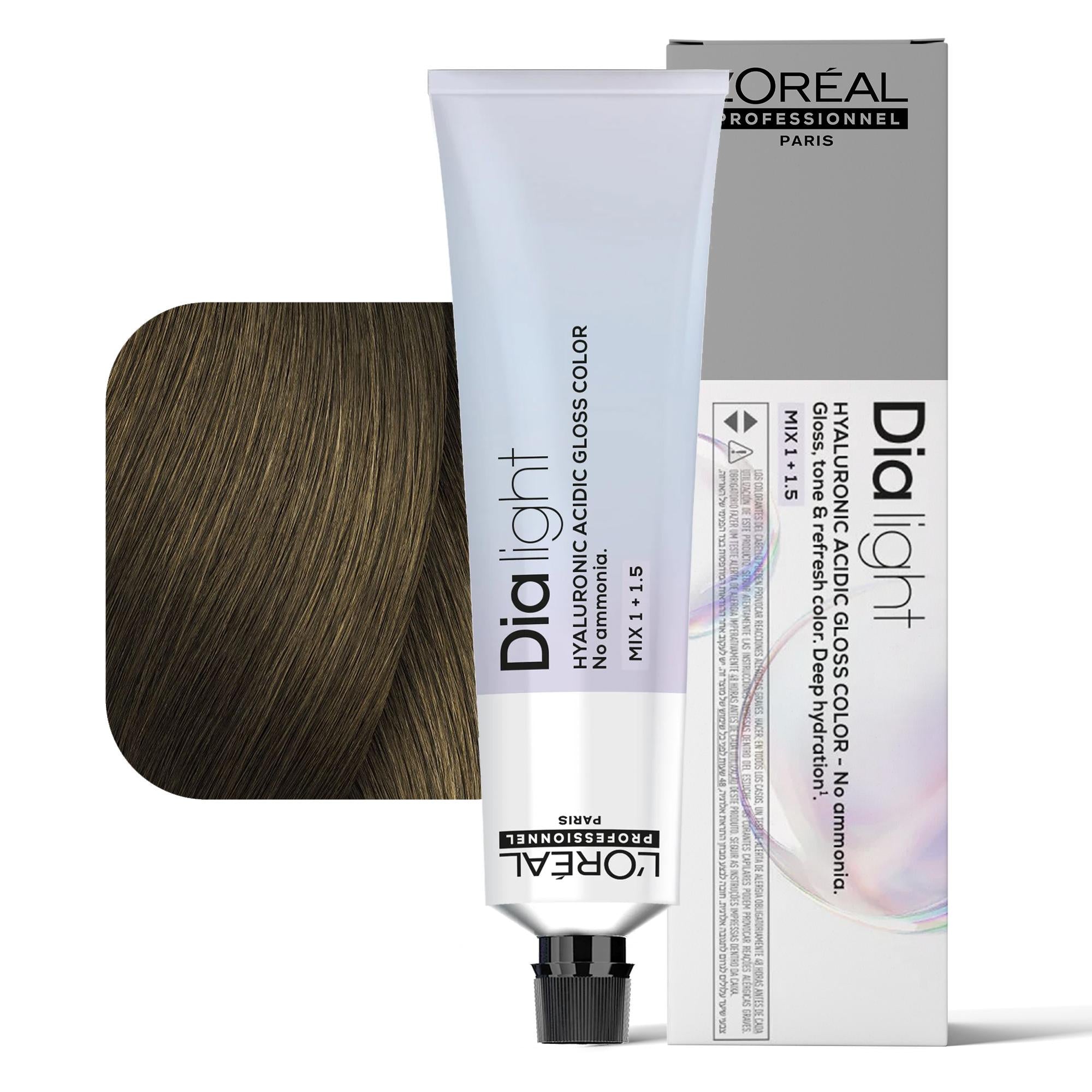 Loreal Dialight Tintura per Capelli Hyaluronic Acid Gloss Color 60ml - 6.3