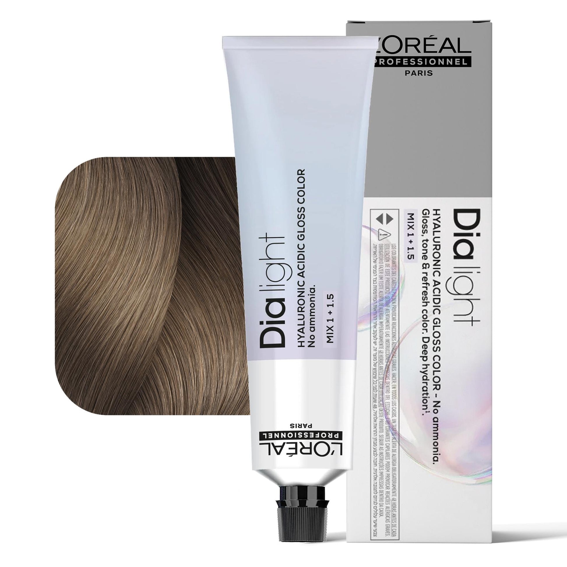 Loreal Dialight Tintura per Capelli Hyaluronic Acid Gloss Color 60ml - 8.28