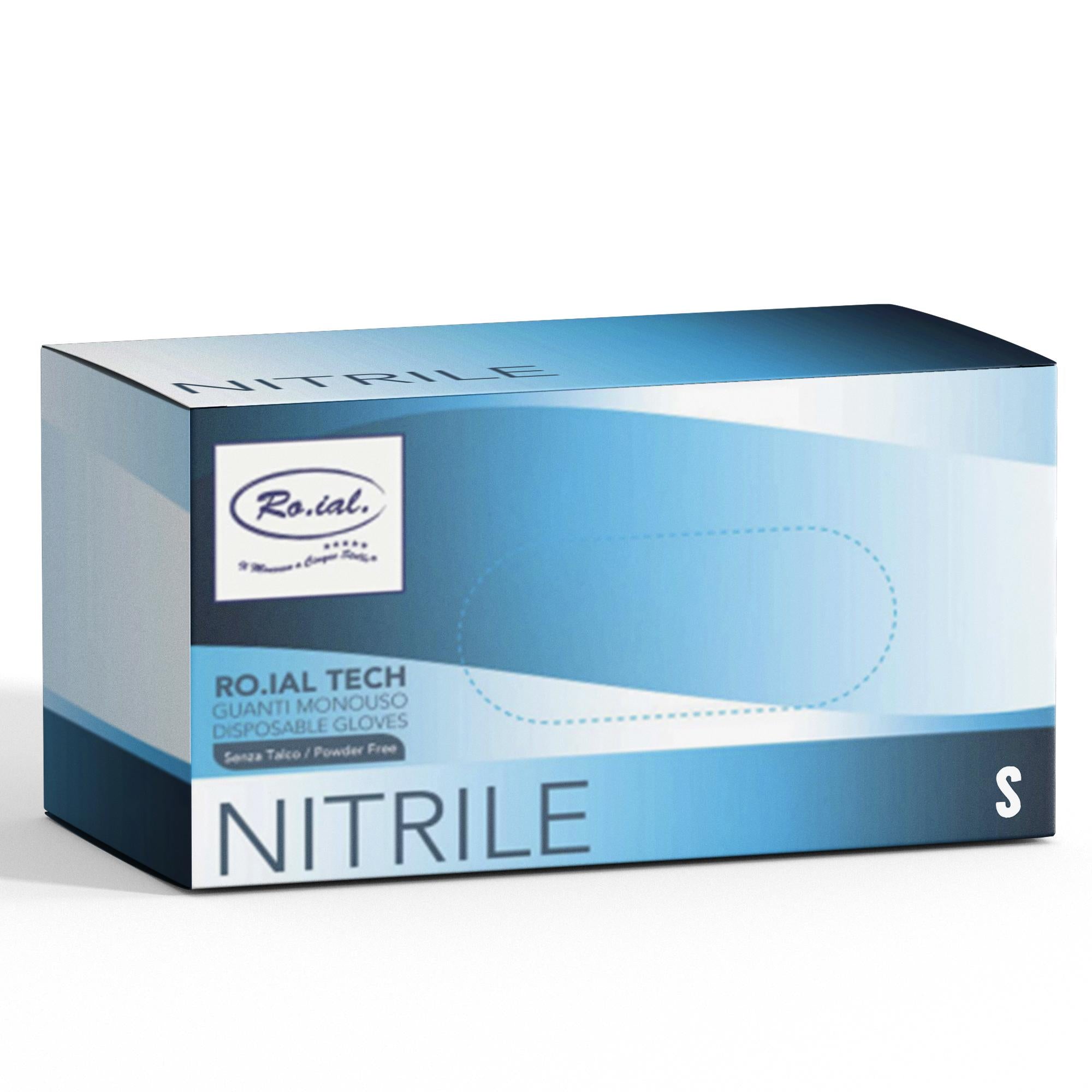 Roial Tech Guanti in Nitrile Non Talcati Blu 100pz - S