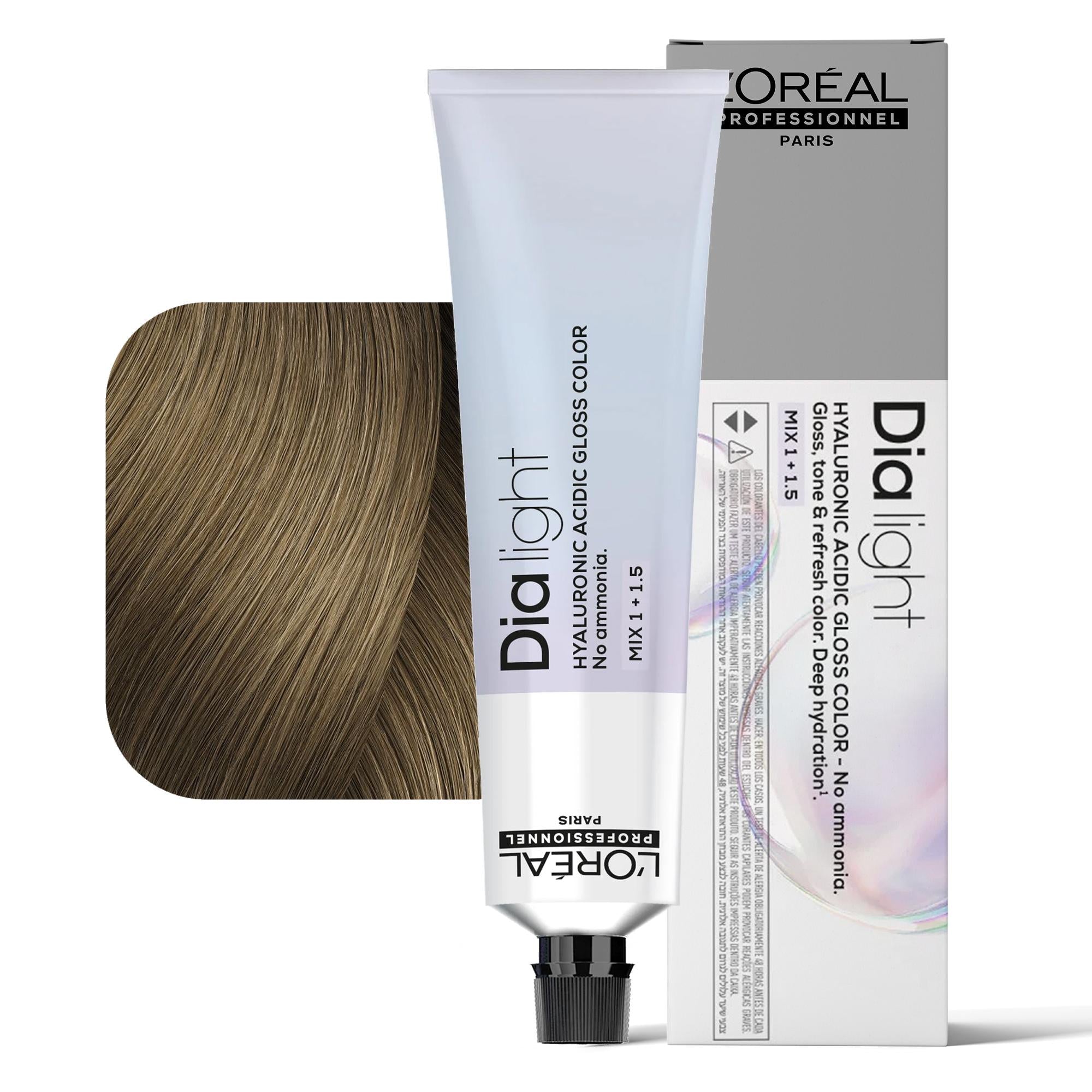 Loreal Dialight Tintura per Capelli Hyaluronic Acid Gloss Color 60ml - 8