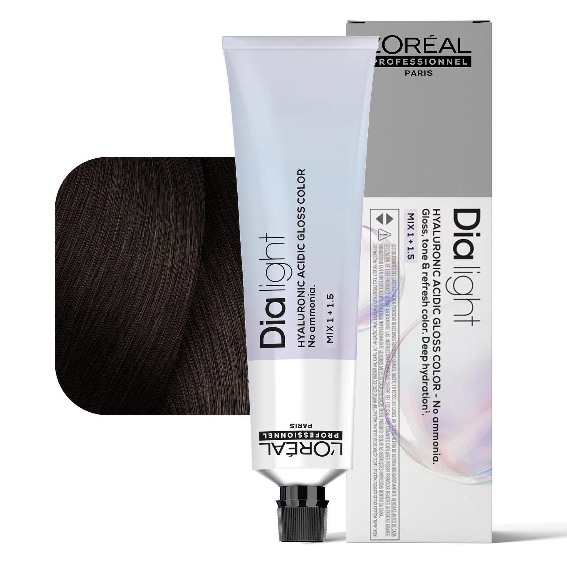 Loreal Dialight Tintura per Capelli Hyaluronic Acid Gloss Color 60ml - 5.8