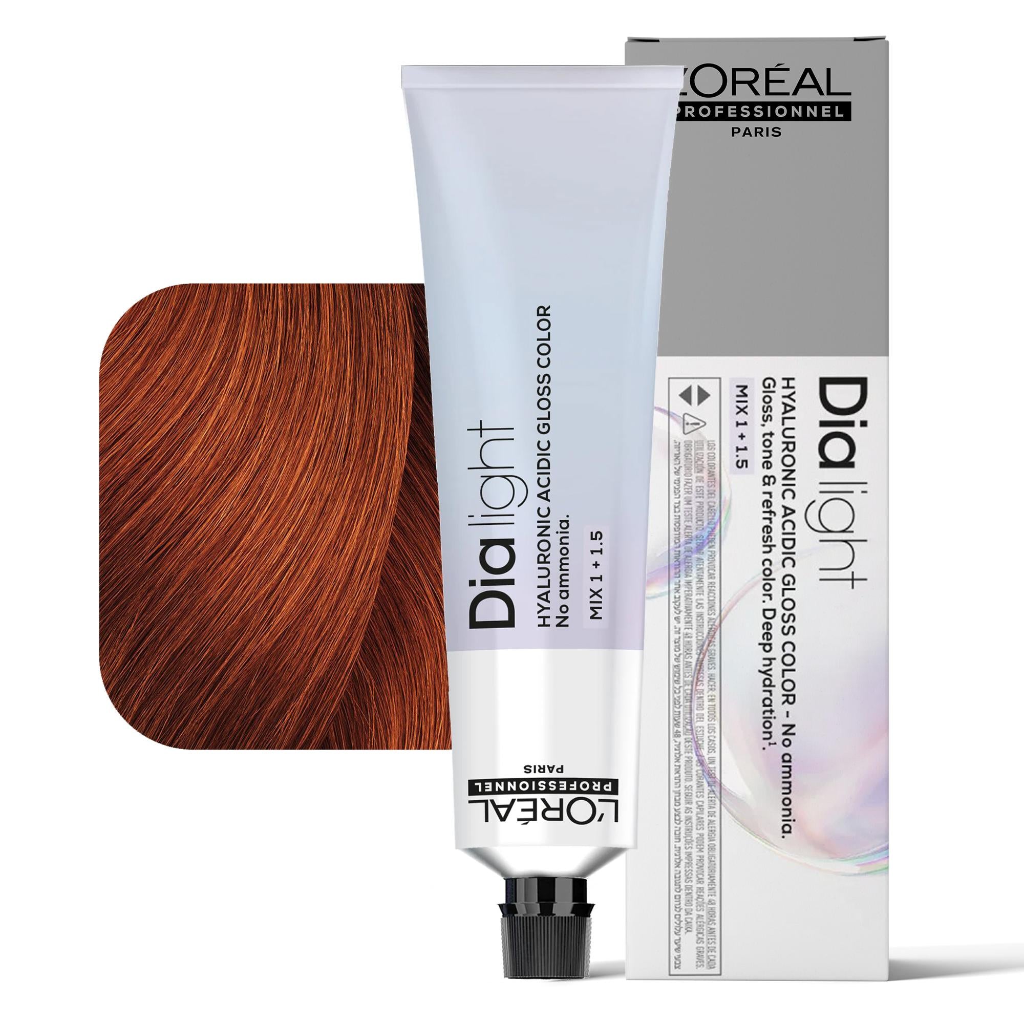 Loreal Dialight Tintura per Capelli Hyaluronic Acid Gloss Color 60ml - 6.46