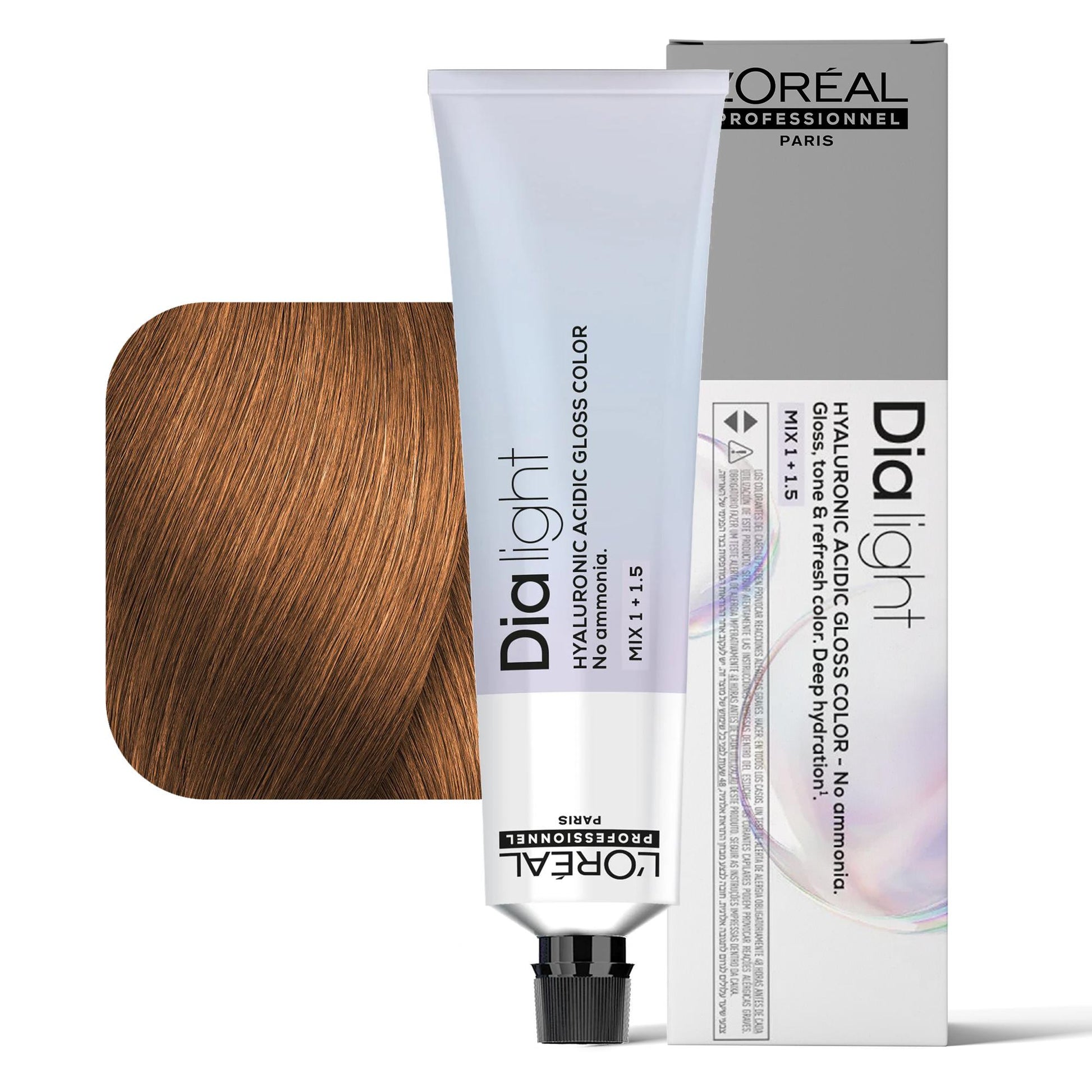 Loreal Dialight Tintura per Capelli Hyaluronic Acid Gloss Color 60ml - 8.34