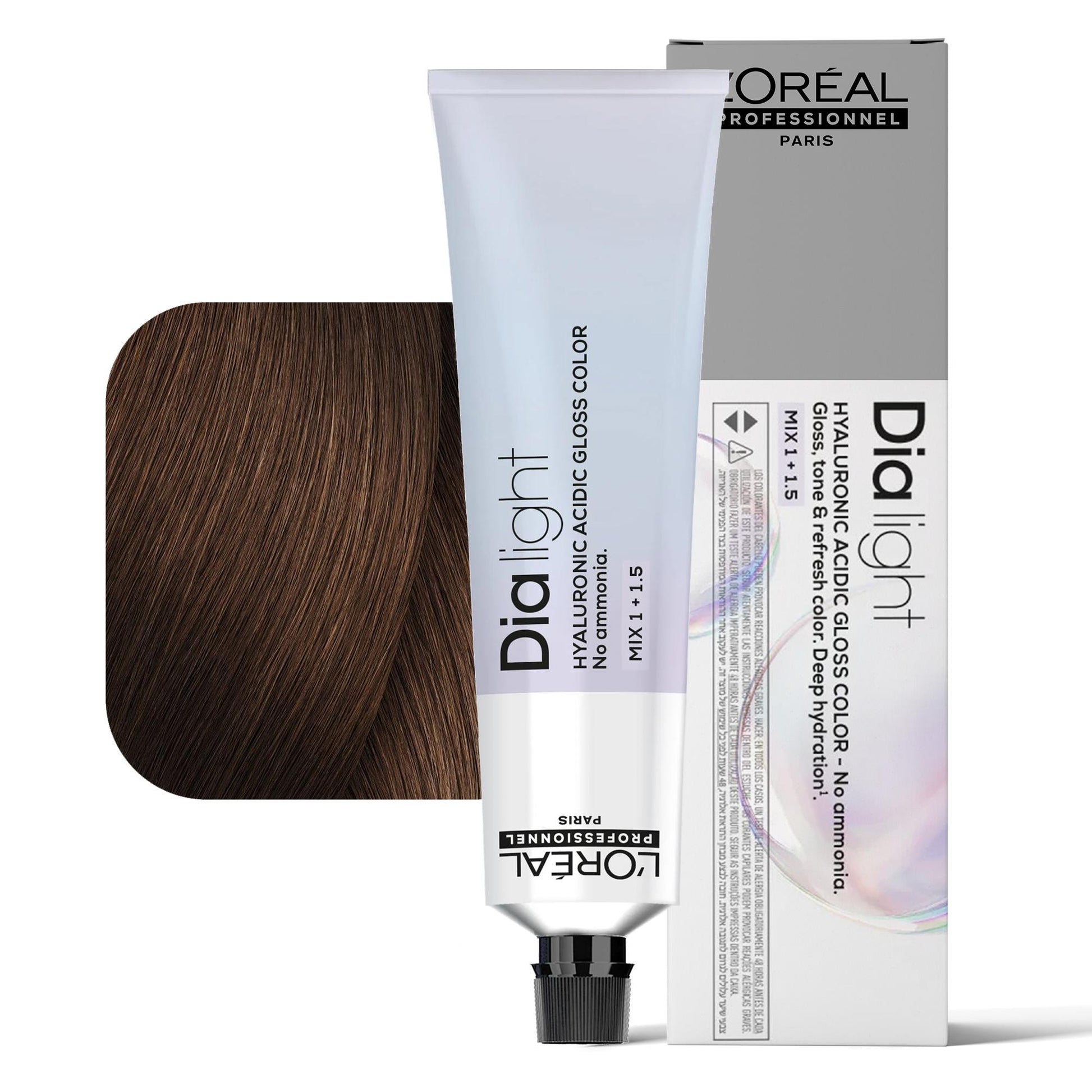 Loreal Dialight Tintura per Capelli Hyaluronic Acid Gloss Color 60ml - 6.35