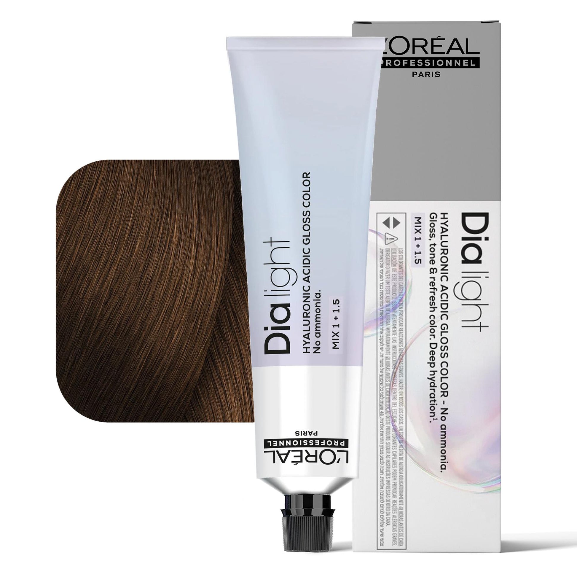 Loreal Dialight Tintura per Capelli Hyaluronic Acid Gloss Color 60ml - 6.34