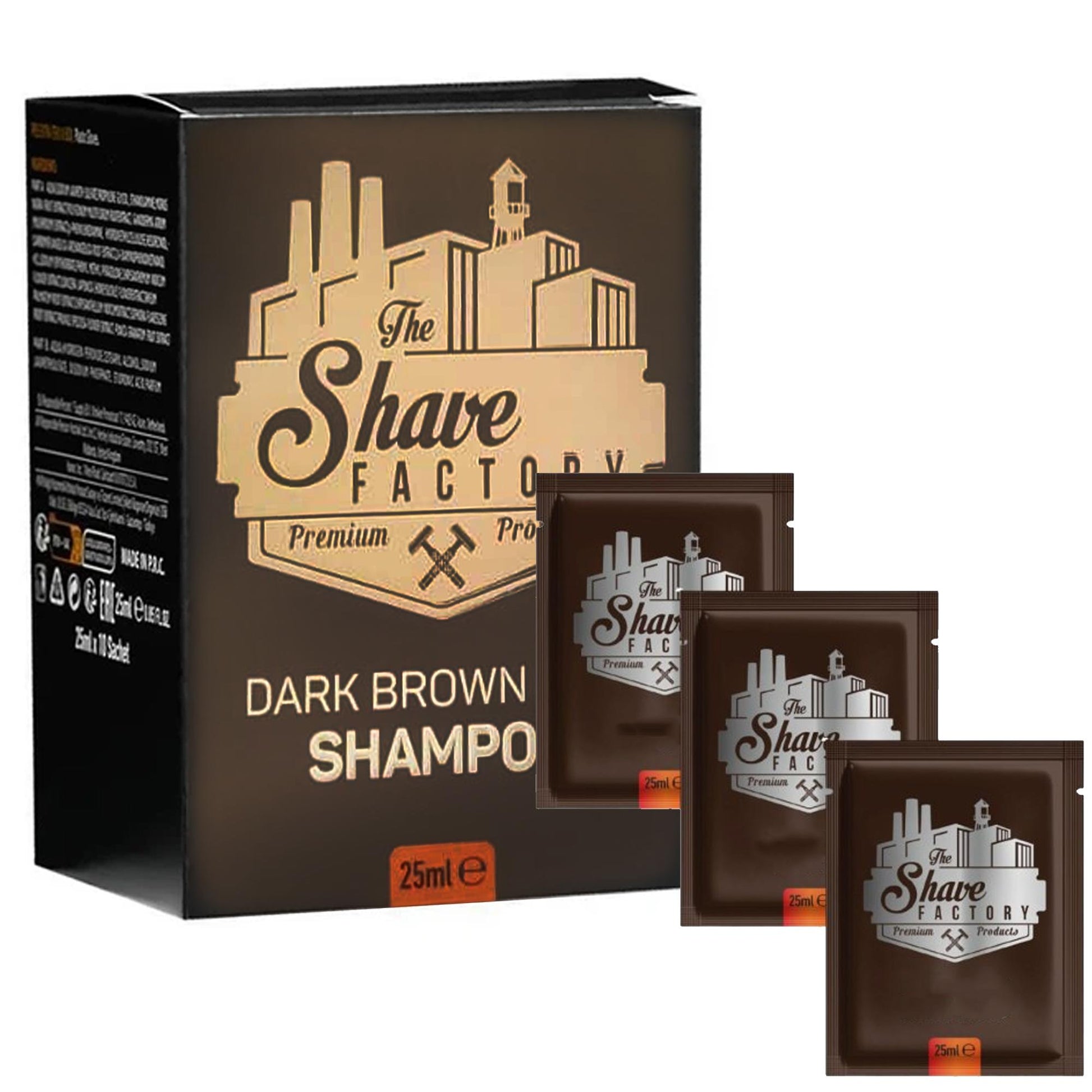 The Shave Factory Shampoo Colorante 10x25ml - Marrone Scuro