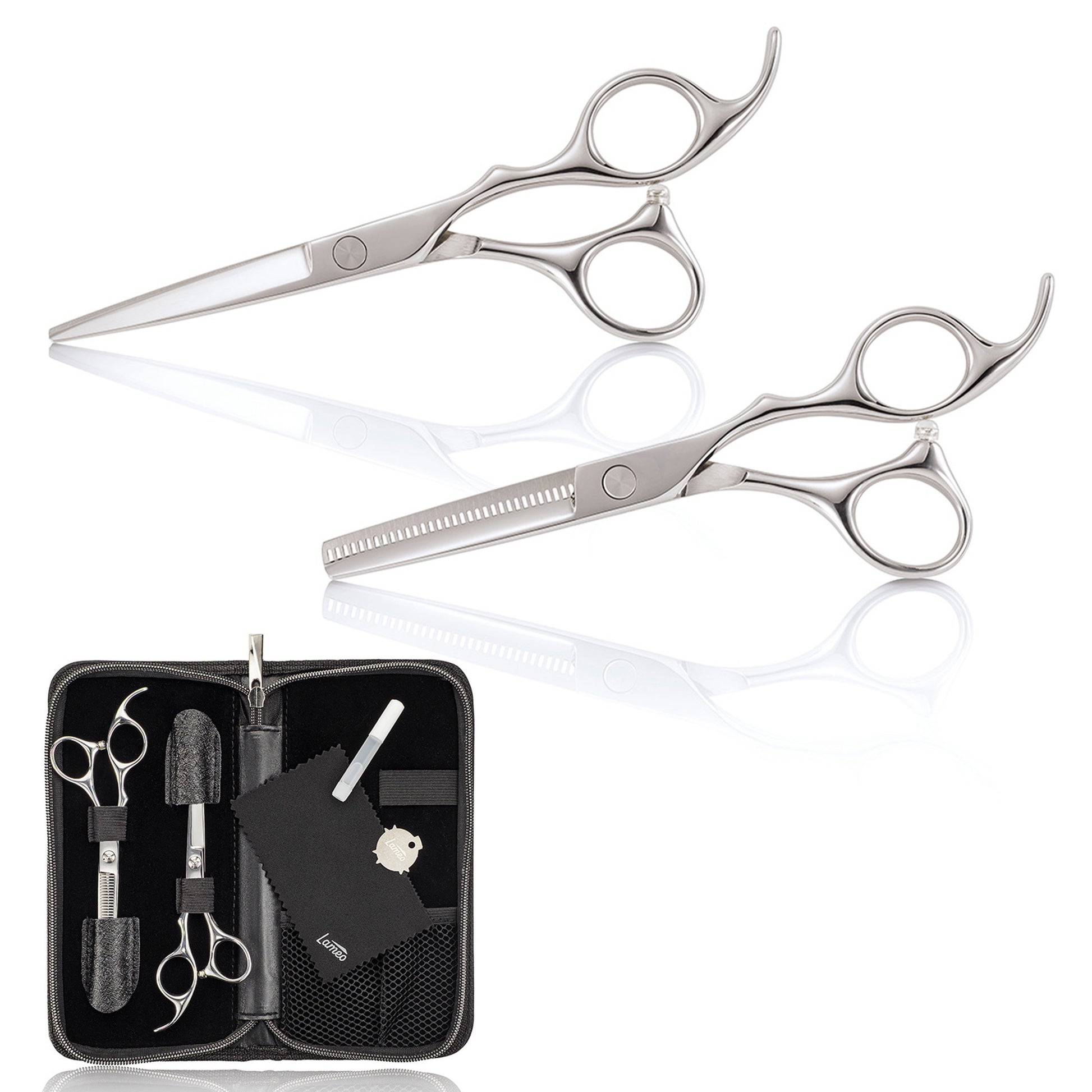 Lameo Stage Pro Kit Forbici Taglio e Sfoltire Silver - 5.5"