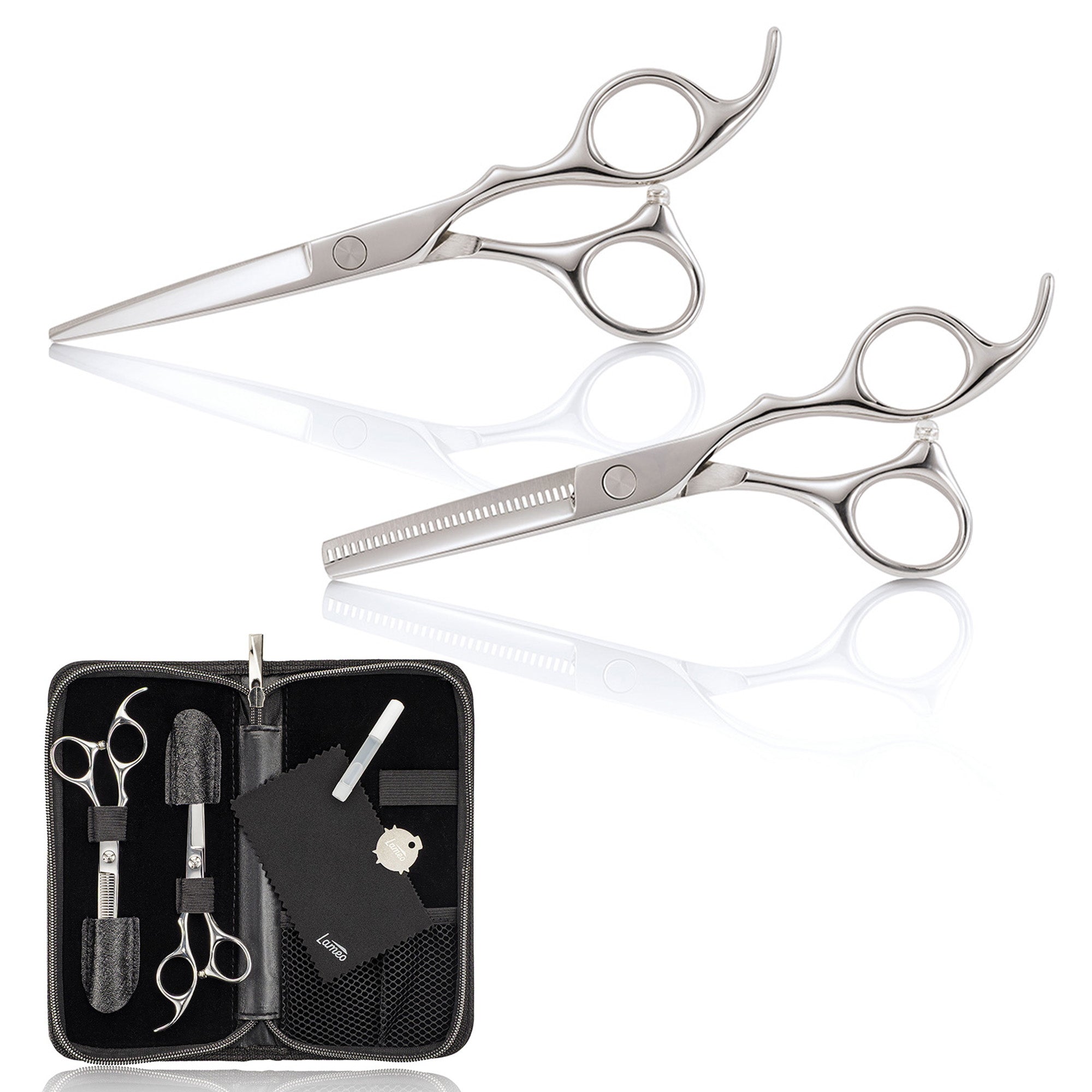 Lameo Stage Pro Kit Forbici Taglio e Sfoltire Silver - 5.5"