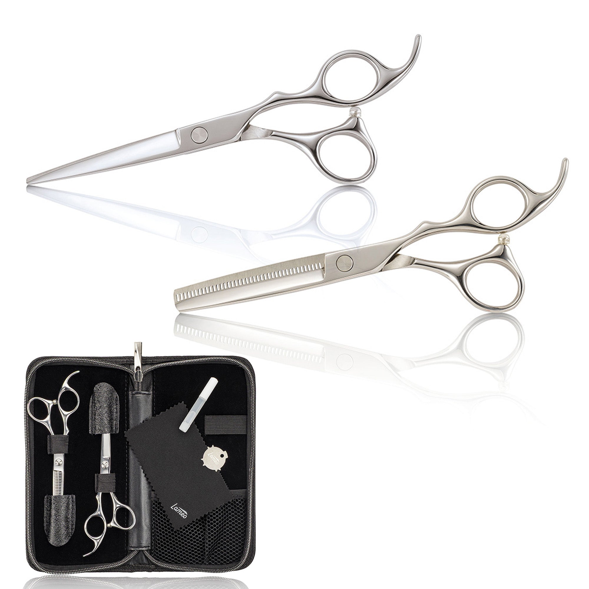 Lameo Stage Pro Kit Forbici Taglio e Sfoltire Silver - 6.0"