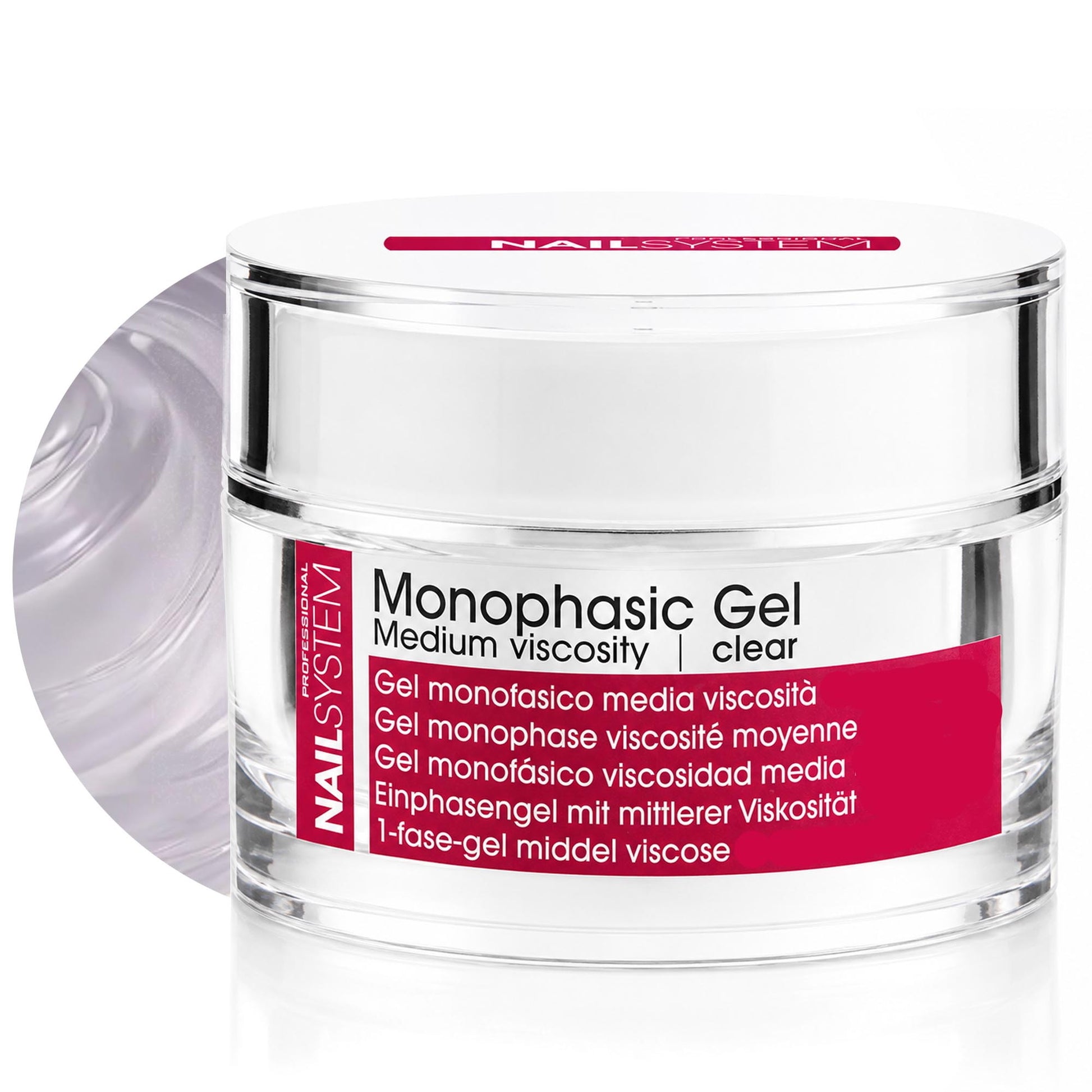 Nail System Gel Ricostruzione Monofasico Media Viscosità 30ml - Trasparente