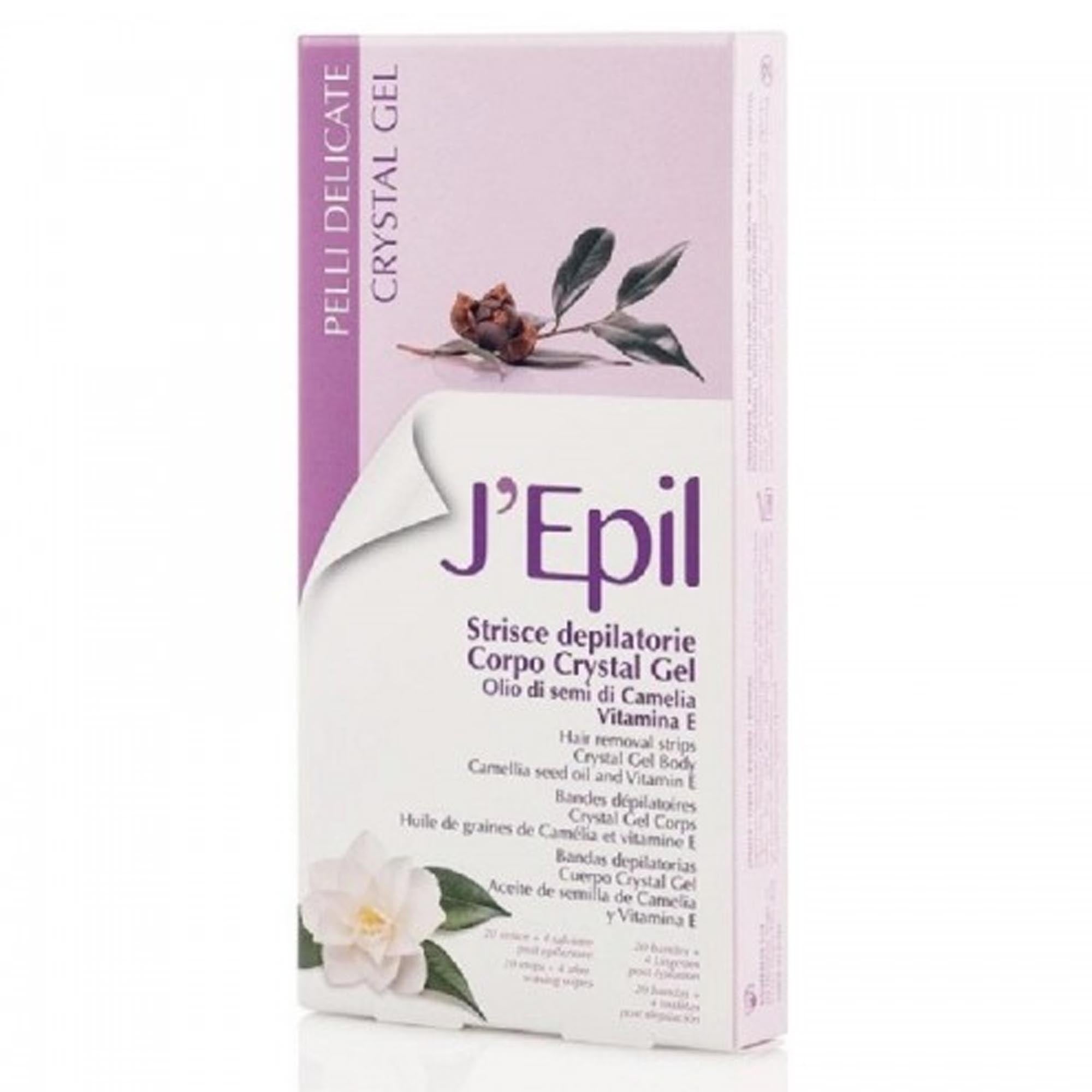 J'Epil Strisce Depilatorie Corpo Crystal Gel con Camelia - 20pz