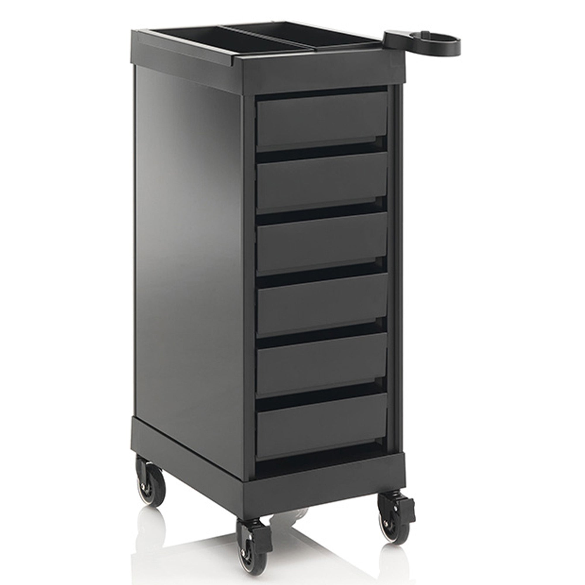 Carrello Portaoggetti Parrucchiere con 6 Cassetti - Nero