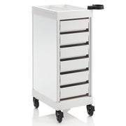 Carrello Portaoggetti Parrucchiere con 6 Cassetti - Bianco