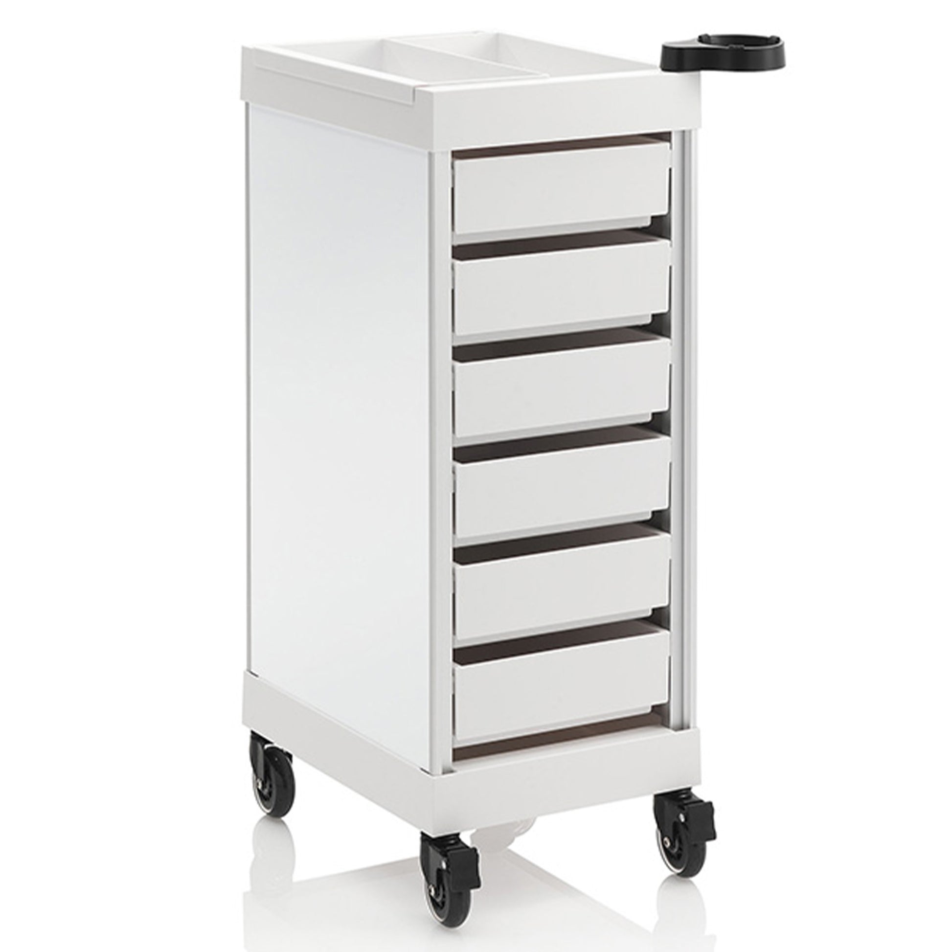 Carrello Portaoggetti Parrucchiere con 6 Cassetti - Bianco