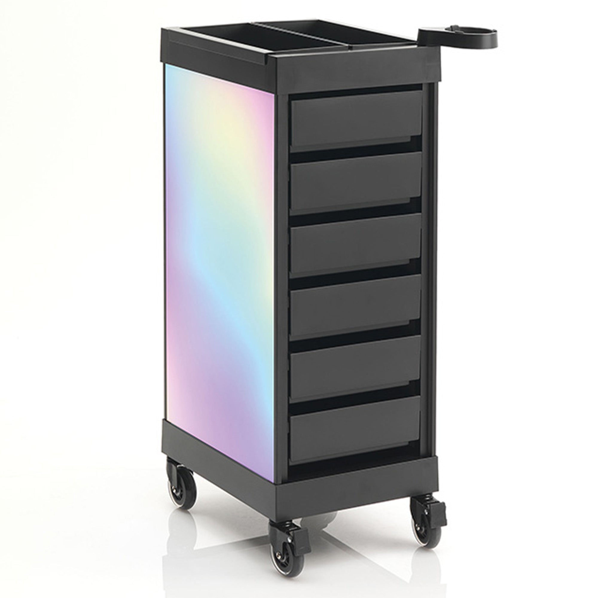 Carrello Portaoggetti Parrucchiere con 6 Cassetti - Nero Rainbow