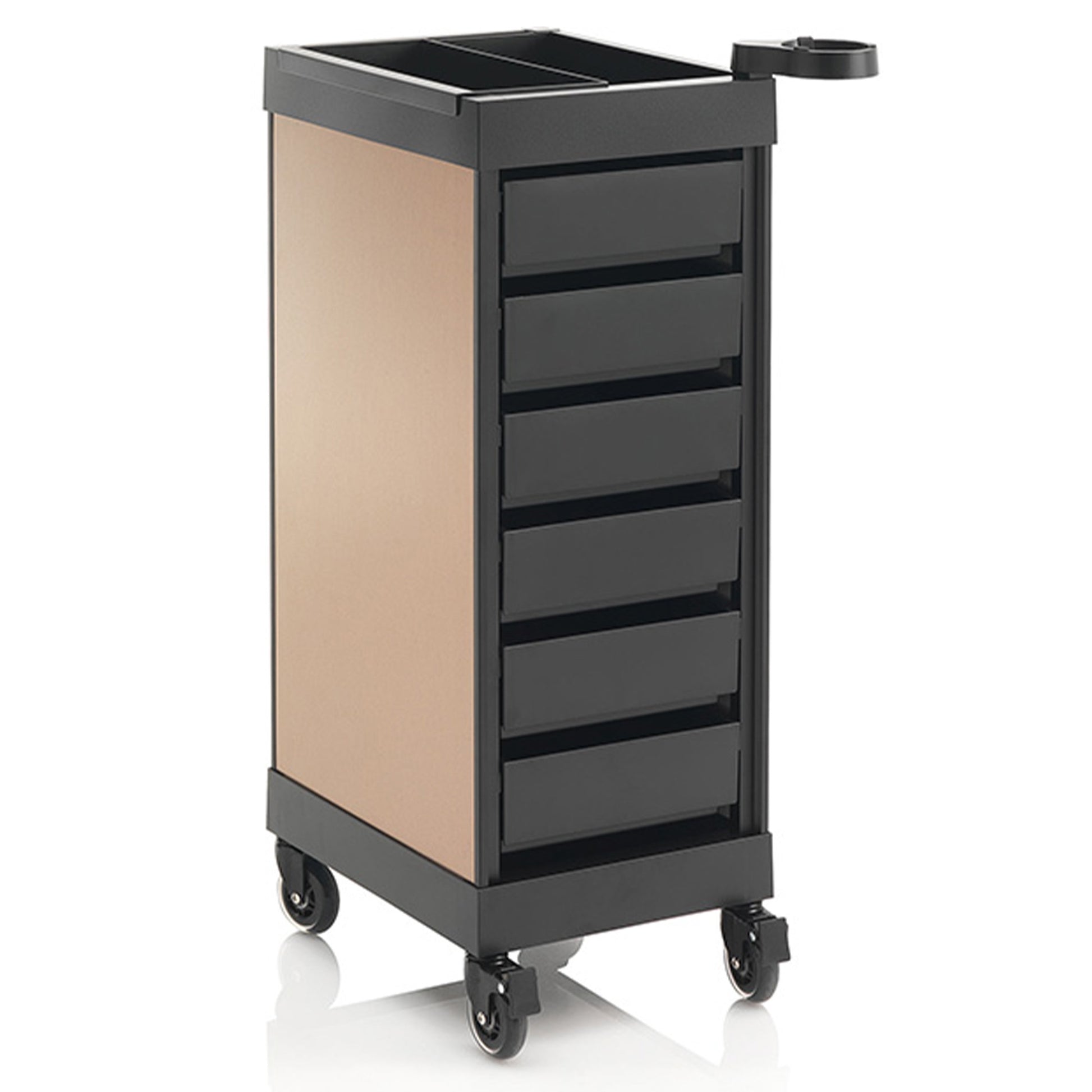 Carrello Portaoggetti Parrucchiere con 6 Cassetti - Nero Rame