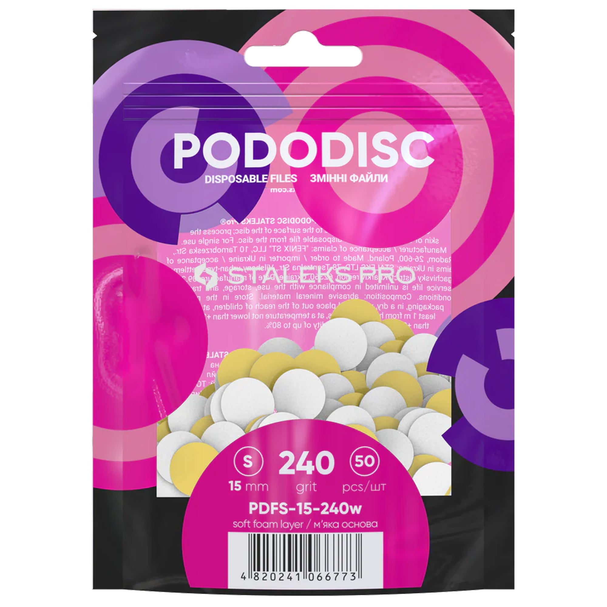 Staleks Pro Kit 50 Ricambio Pododisc Soft 50pz Grana 240 - 15mm