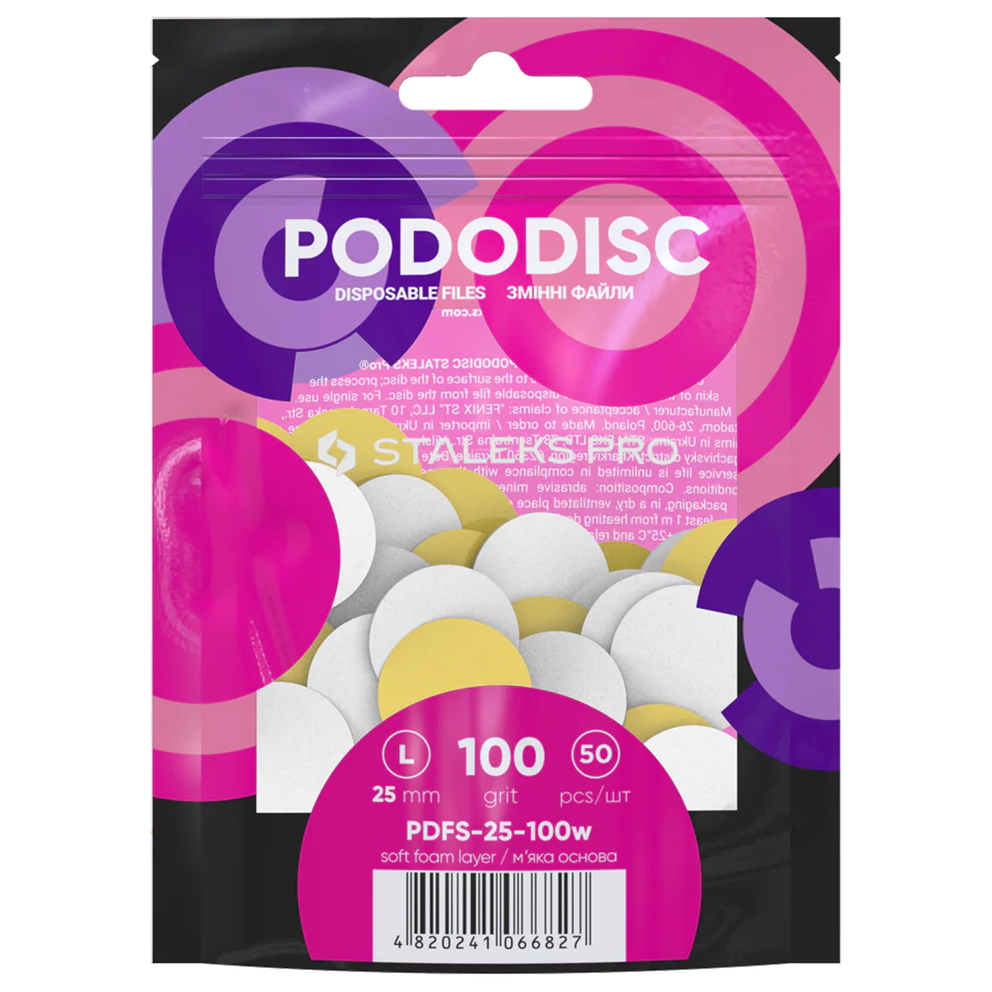 Staleks Pro Kit 50 Ricambio Pododisc Soft 50pz Grana 100 - 25mm