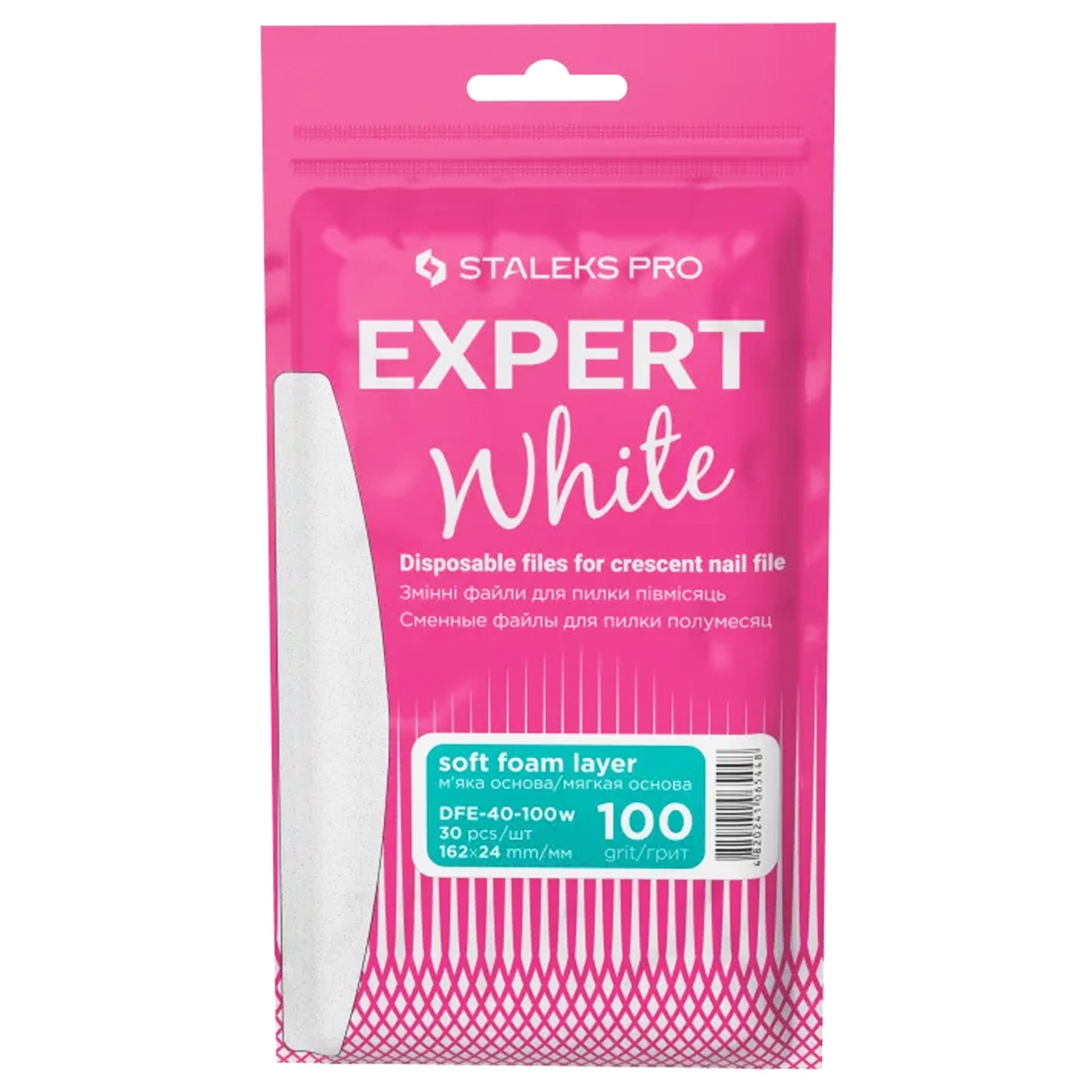 Staleks Pro Lime Ricambio Expert 40 Bianco Mezzaluna 30pz - Soft 100