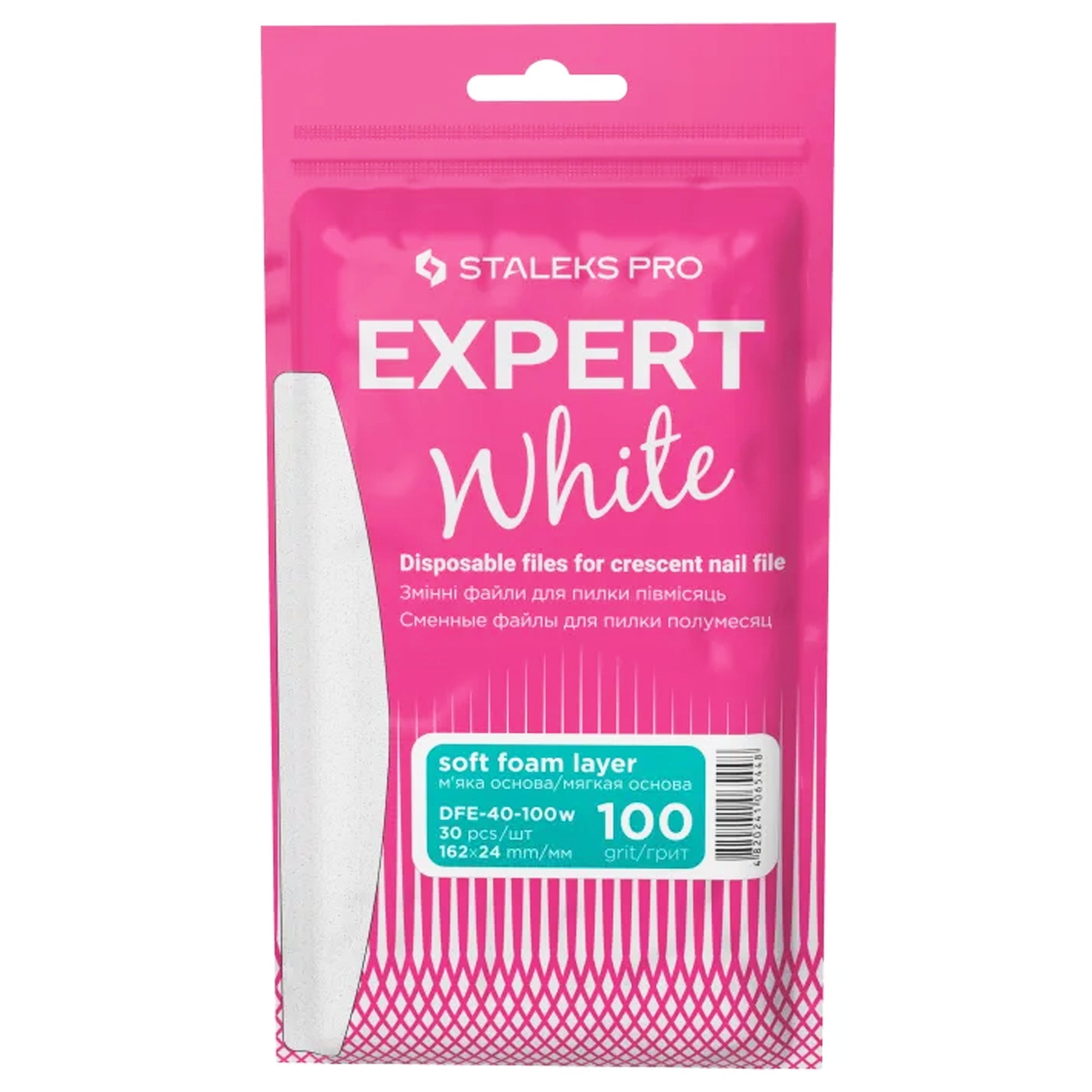 Staleks Pro Lime Ricambio Expert 40 Bianco Mezzaluna 30pz - Soft 100