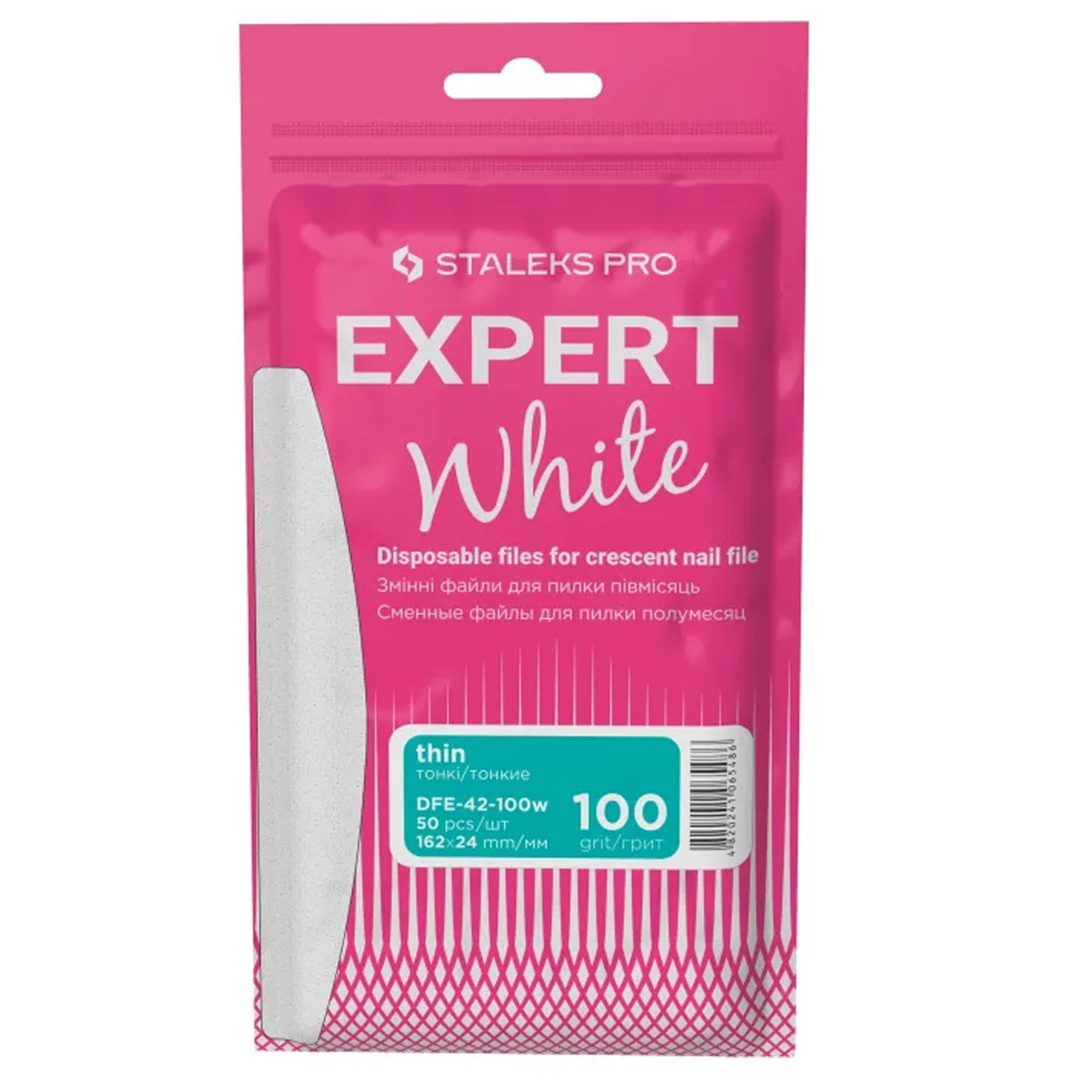 Staleks Pro Lime Ricambio Expert 42 Bianco Mezzaluna 50pz - Thin 100