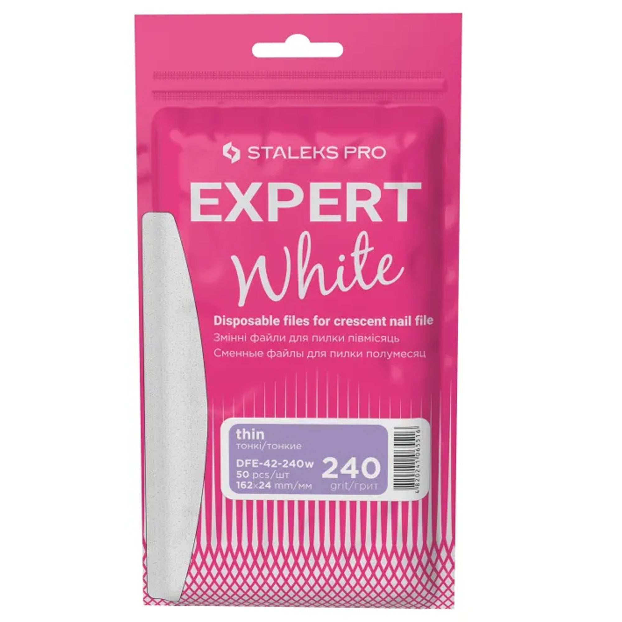 Staleks Pro Lime Ricambio Expert 42 Bianco Mezzaluna 50pz - Thin 240