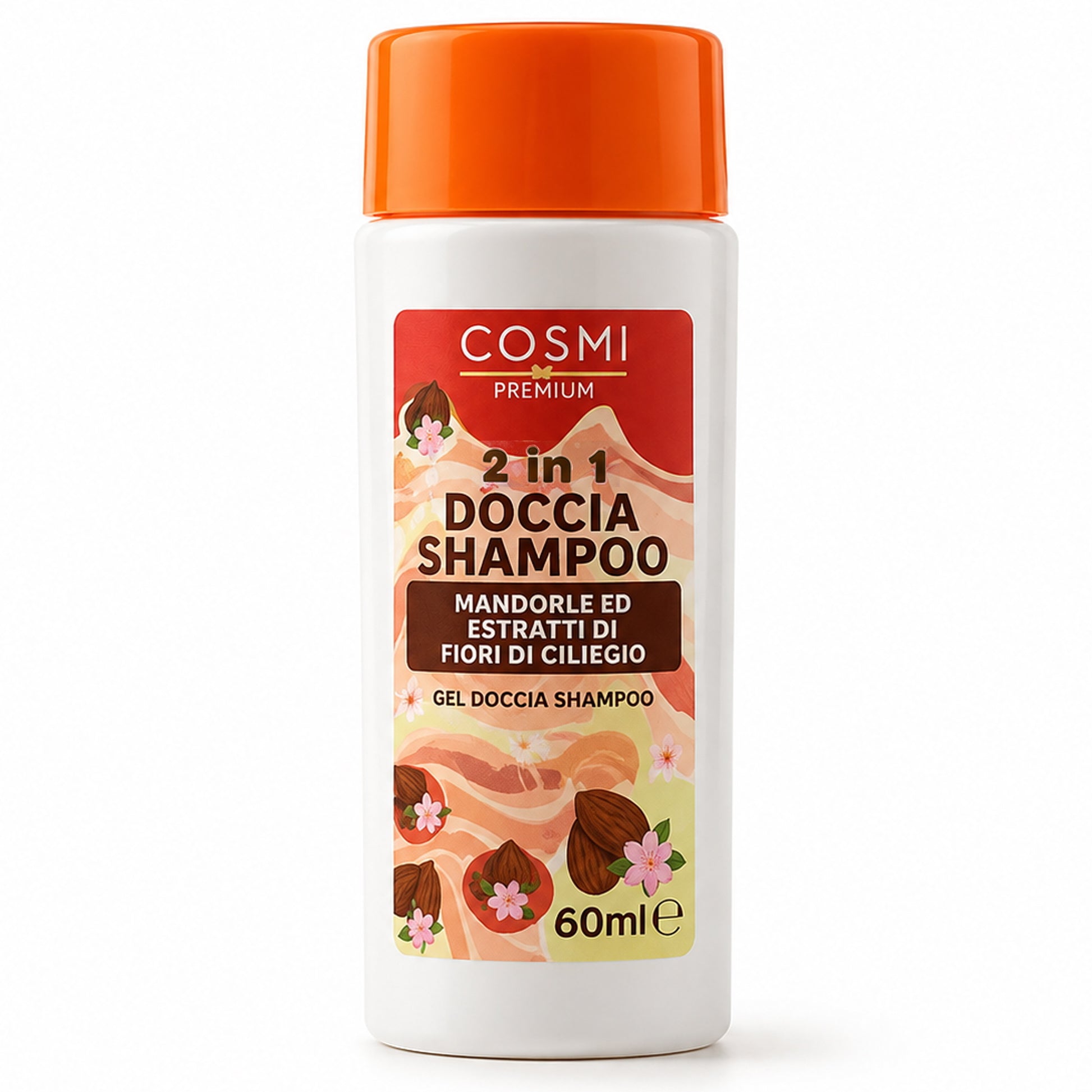 Cosmi Bagnoschiuma Shampoo 2in1 Travel 60ml - Mandorla e Ciliegia