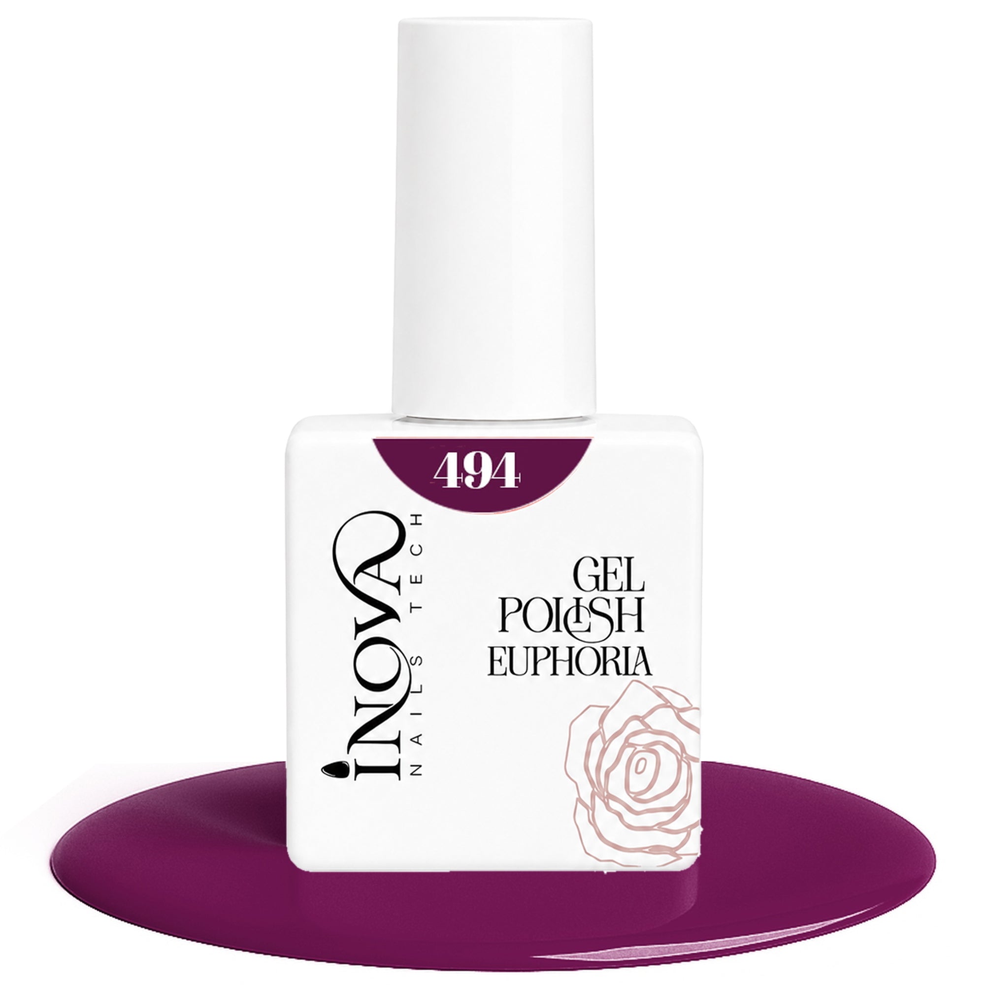 Inova Nails Tech Smalto Semipermanente 12ml - 494 Viola Profondo