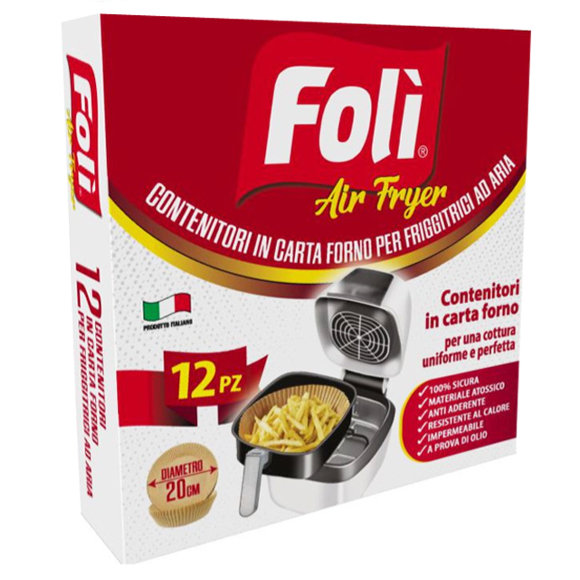 Foli Vassoi per Friggitrice ad Aria 12pz - 20cm