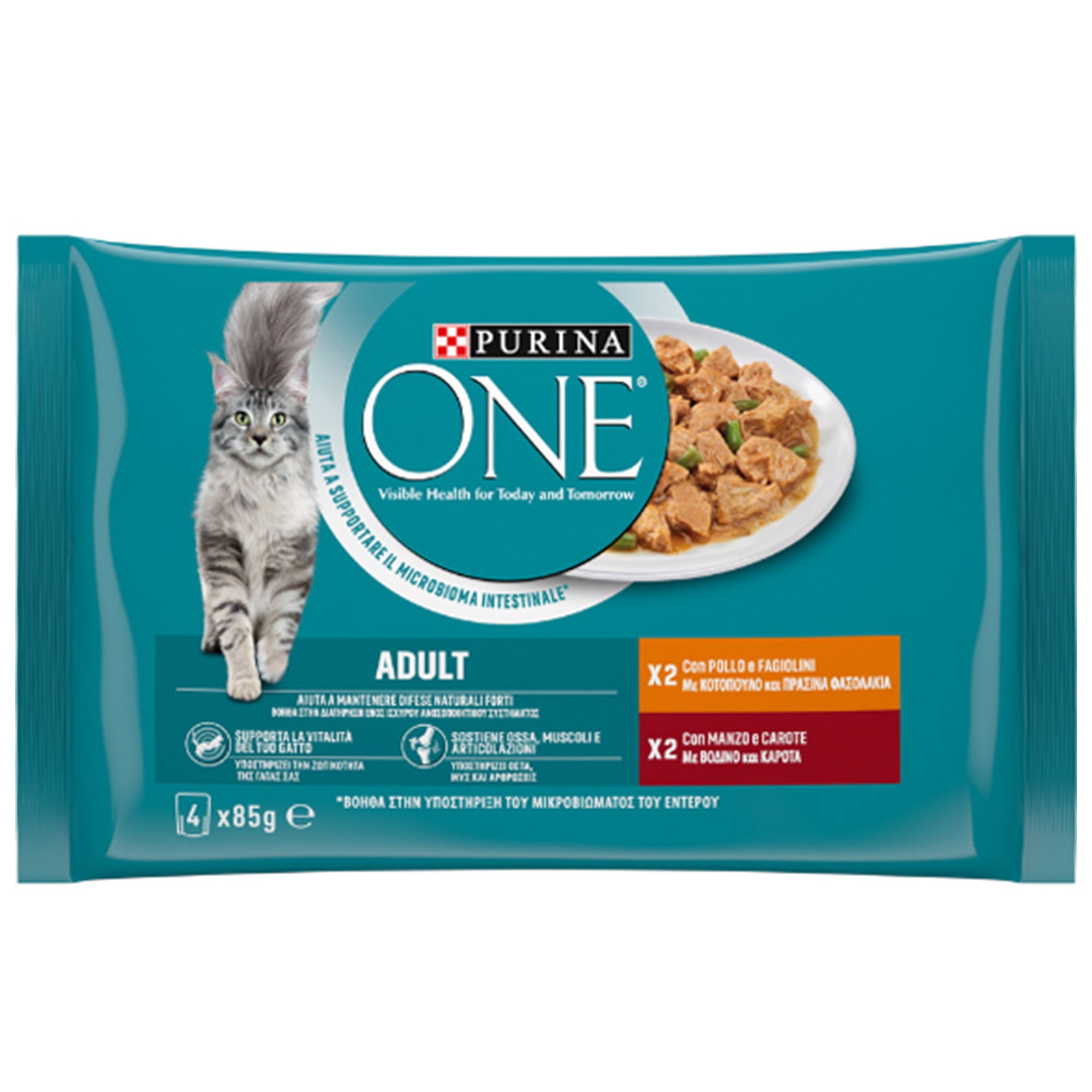 Purina One Gatto Adulto Filettini 4x85gr - Pollo e Manzo