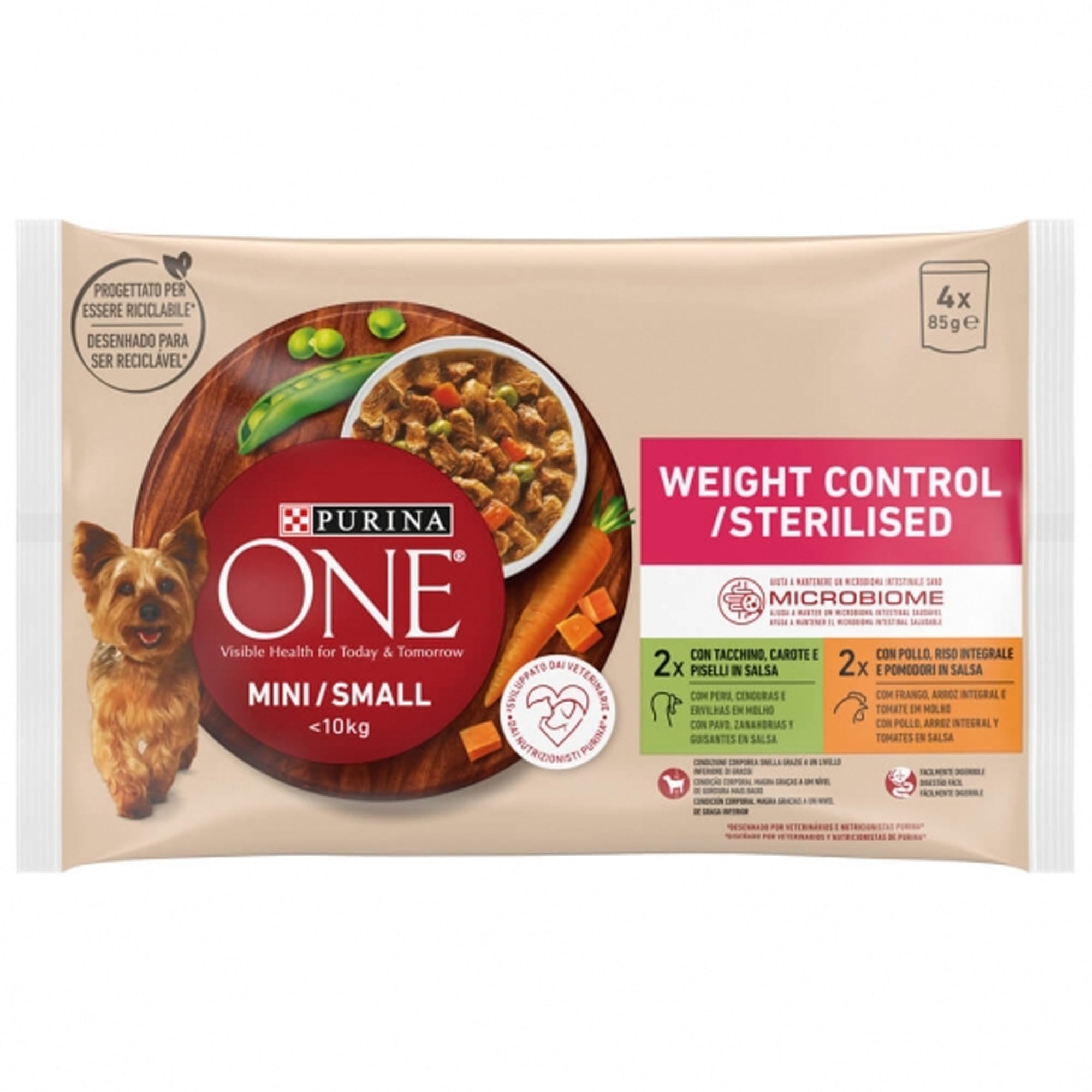 Purina One Cane Mini Filettini 4x85gr - Tacchino e Maiale