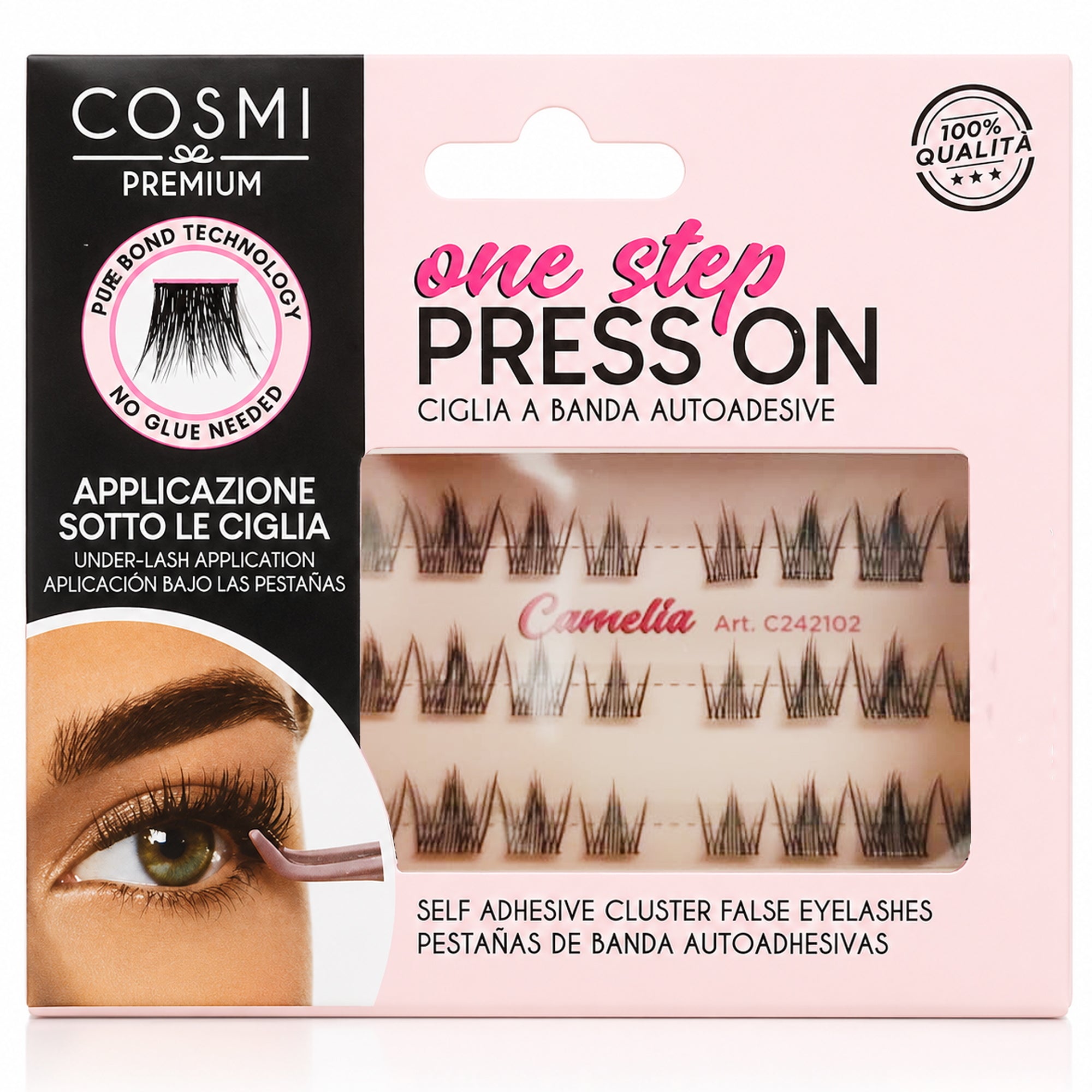 Cosmi One Step Press On Ciglia Finte Autoadesive - Camelia