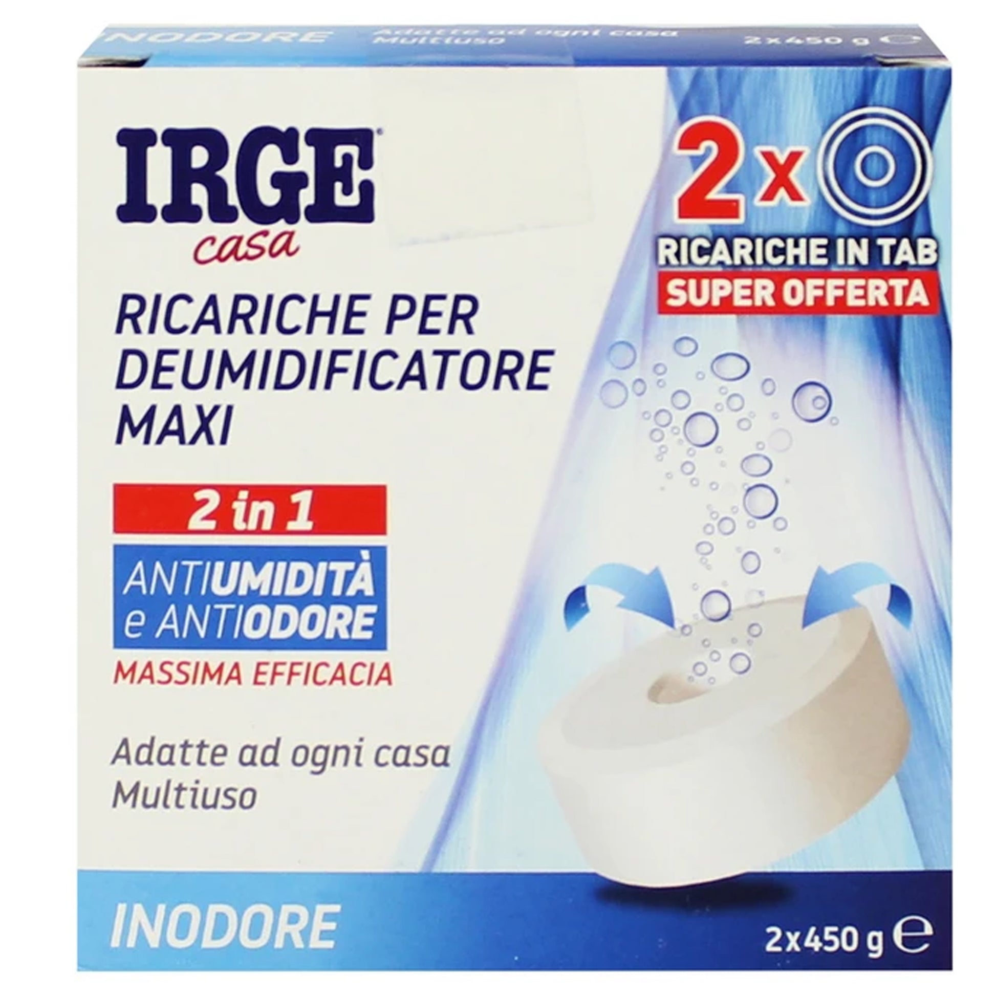 Irge Deumidificatore Ricarica Tabs 2x450gr - Neutro