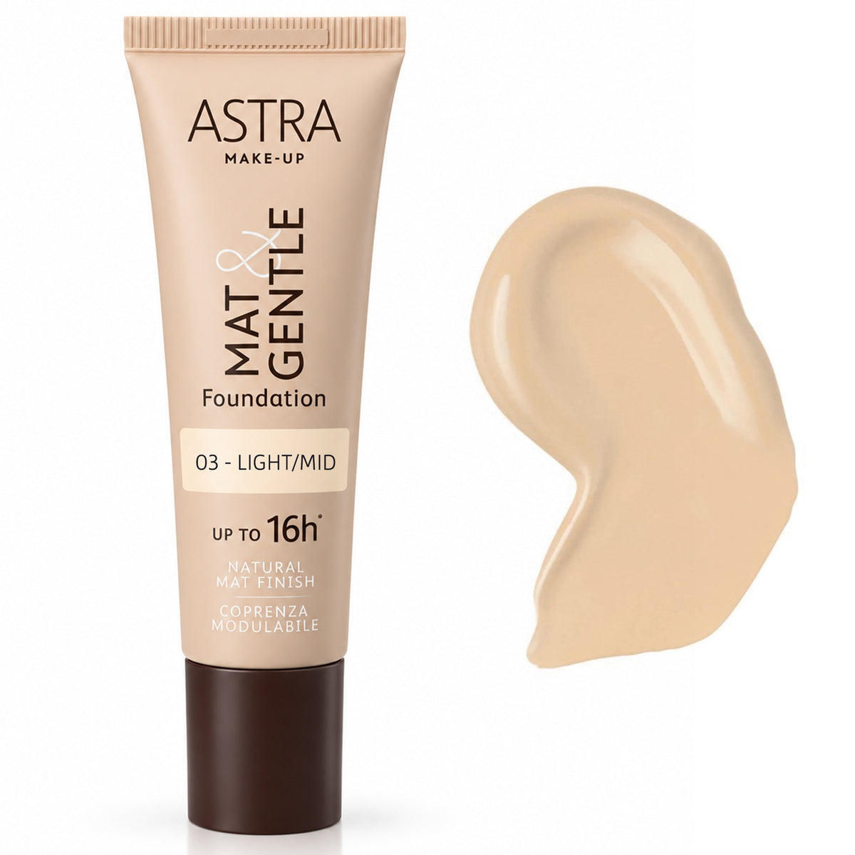 Astra Makeup Mat Gentle Fondotinta 25ml - 03 Light Mid