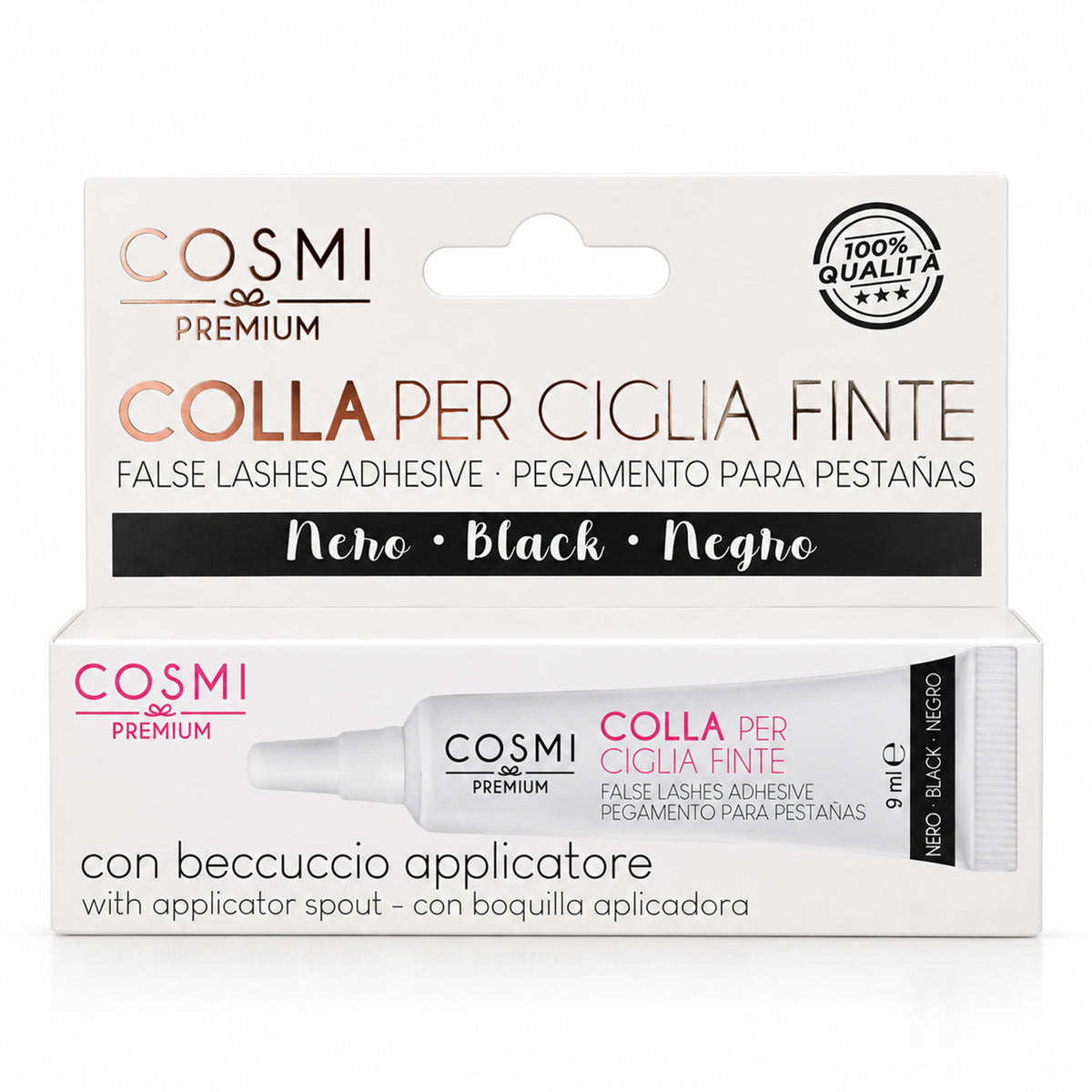 Cosmi Colla per Ciglia Finte 9ml - Nero