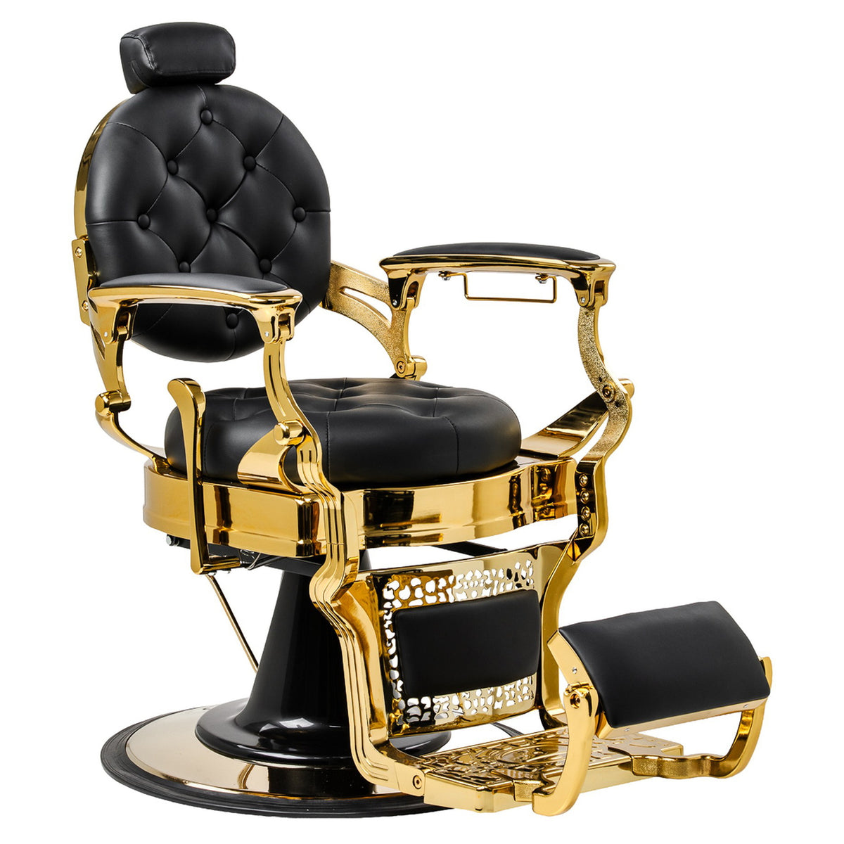 Gabbiano Poltrona Barber Niccolo per Parrucchiere - Nero Oro