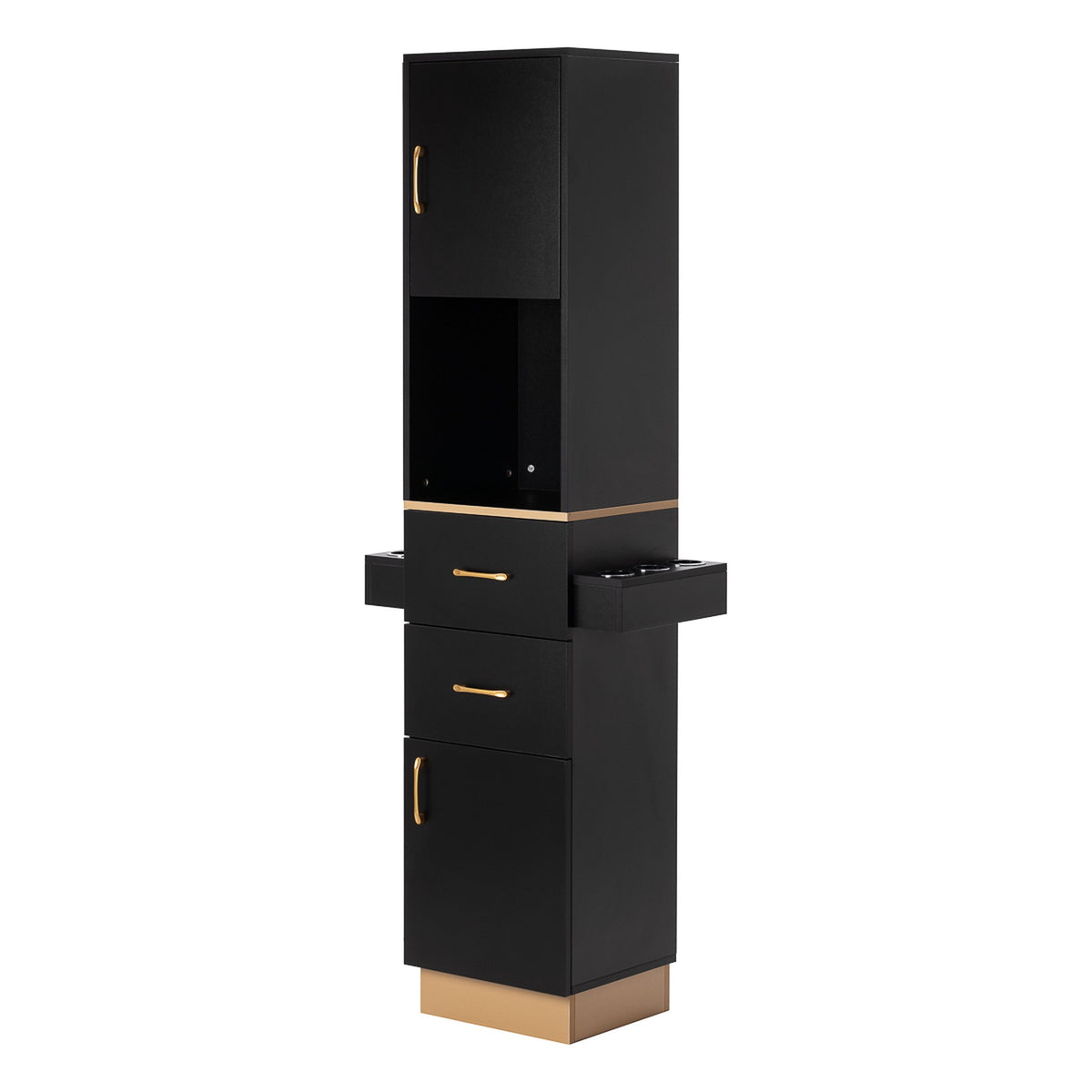 Gabbiano Mobile Totem Porta attrezzi per Parrucchiere - Nero Gold