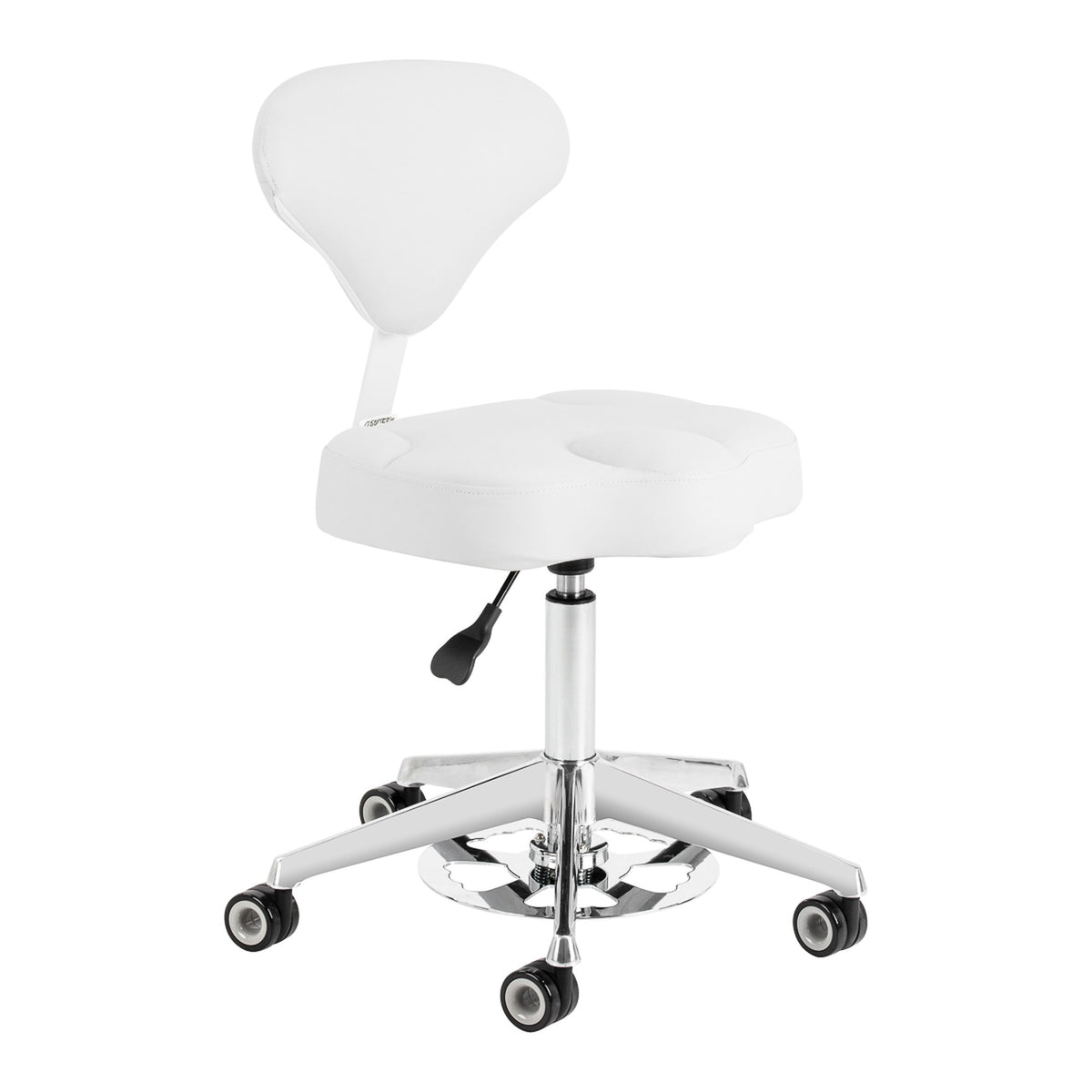 Azzurro Sgabello 156-F Bump-Up con Rotelle - Bianco